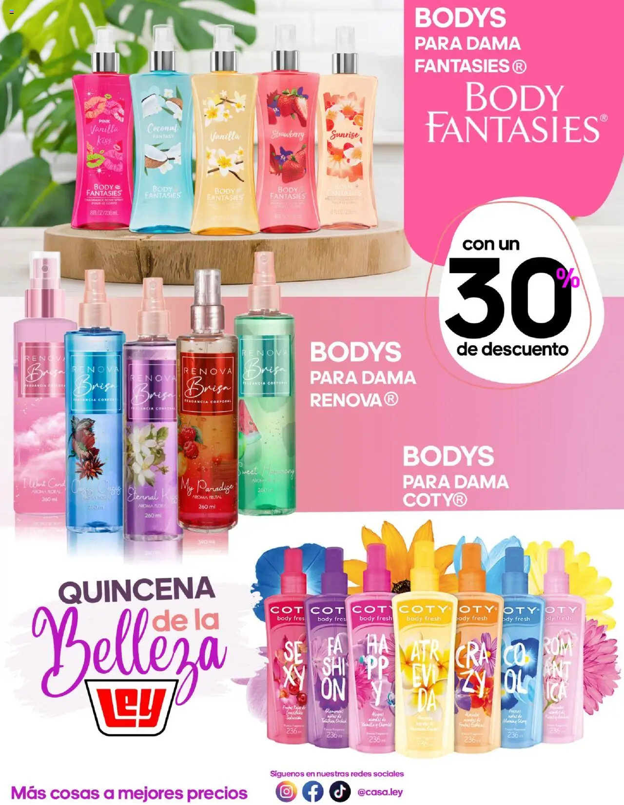 Nuevas ofertas de Casa Ley válidas en toda la República Mexicana desde el 15.07.2025. ¡Encuentra las mejores ofertas en Casa Ley - Folleto Quincena de la Belleza ! | Página: 9 | Productos: Body, Fragancia