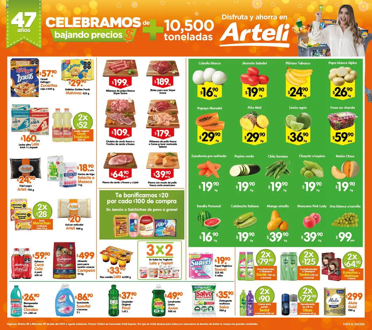 Nuevas ofertas de Arteli válidas en toda la República Mexicana desde el 08.07.2025. ¡Encuentra las mejores ofertas en Arteli Prensa Express! | Página: 1 | Productos: Detergente, Harina, Sandía, Limpiador