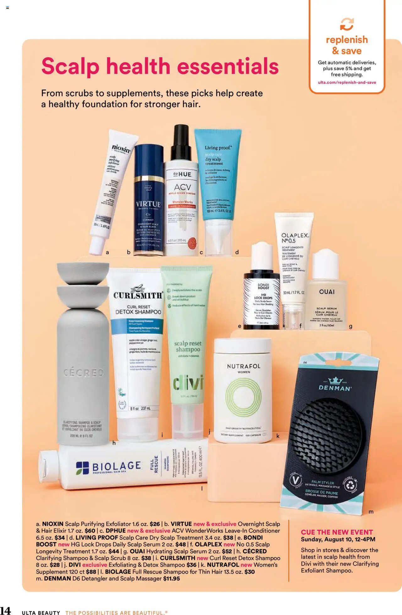 Ulta Beauty Weekly Ad - valid from 03.08.2025 | Page: 14 | Products: Cider, Foundation, Shampoo, Conditioner