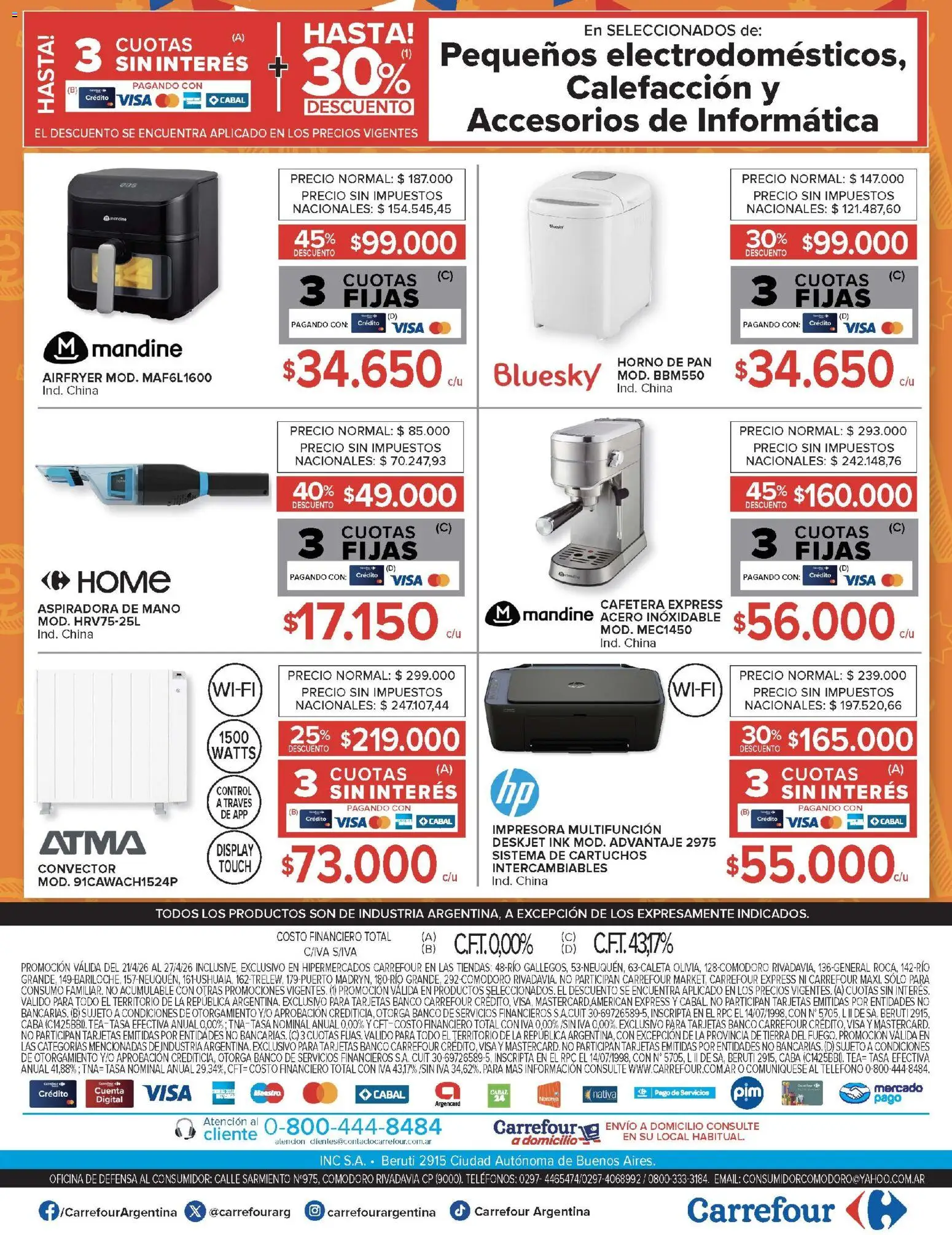 Carrefour -Carrefour Hiper │ válido desde el 21.04.2026 | Página: 26 | Productos: Teléfono, Horno, Aspiradora, Pan