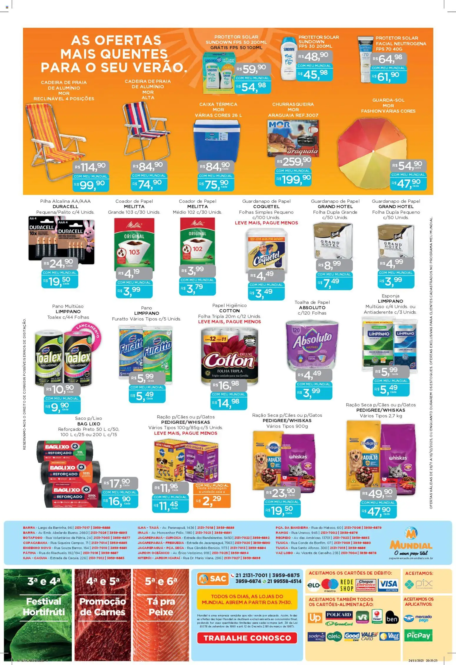 Mundial Folheto - válido de 28.11.2025 | Página: 12 | Produtos: Protetor solar, Cadeira de praia, Cadeira, Churrasqueira