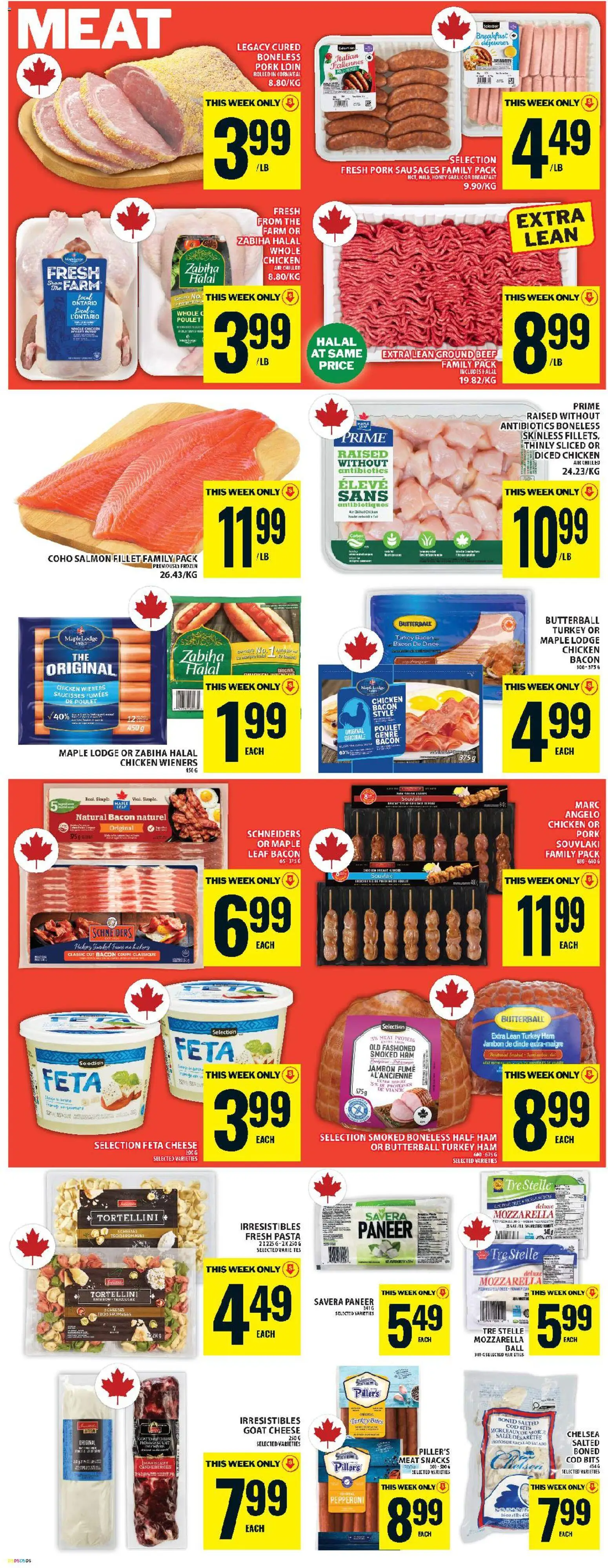 Food Basics flyer valid from 20.11.2025 | Page: 8 | Products: Pasta, Turkey, Ham, Chicken