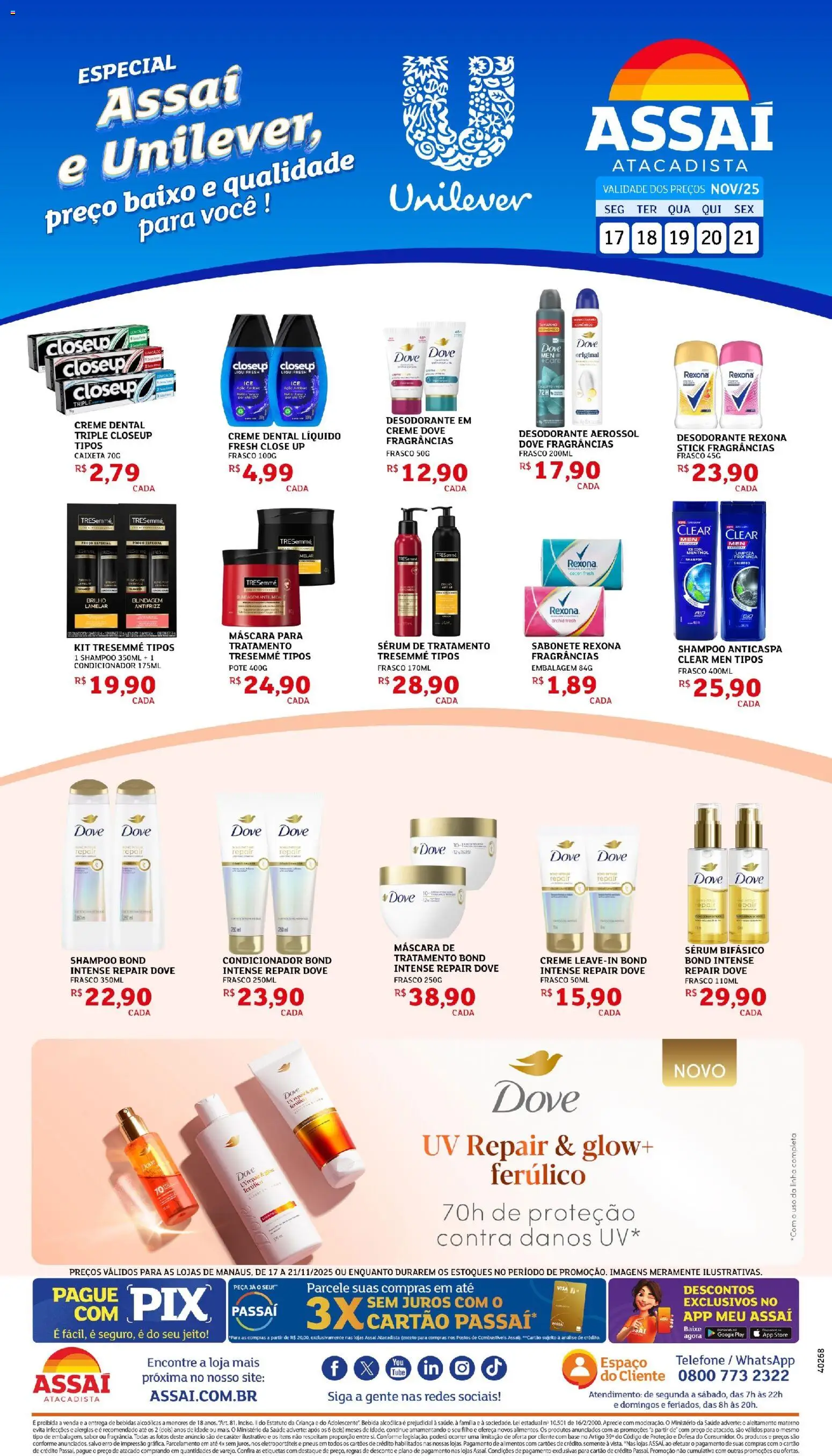 Assaí Atacadista Folheto - válido de 17.11.2025 | Página: 1 | Produtos: Pneus, Base, Baixo, Creme dental