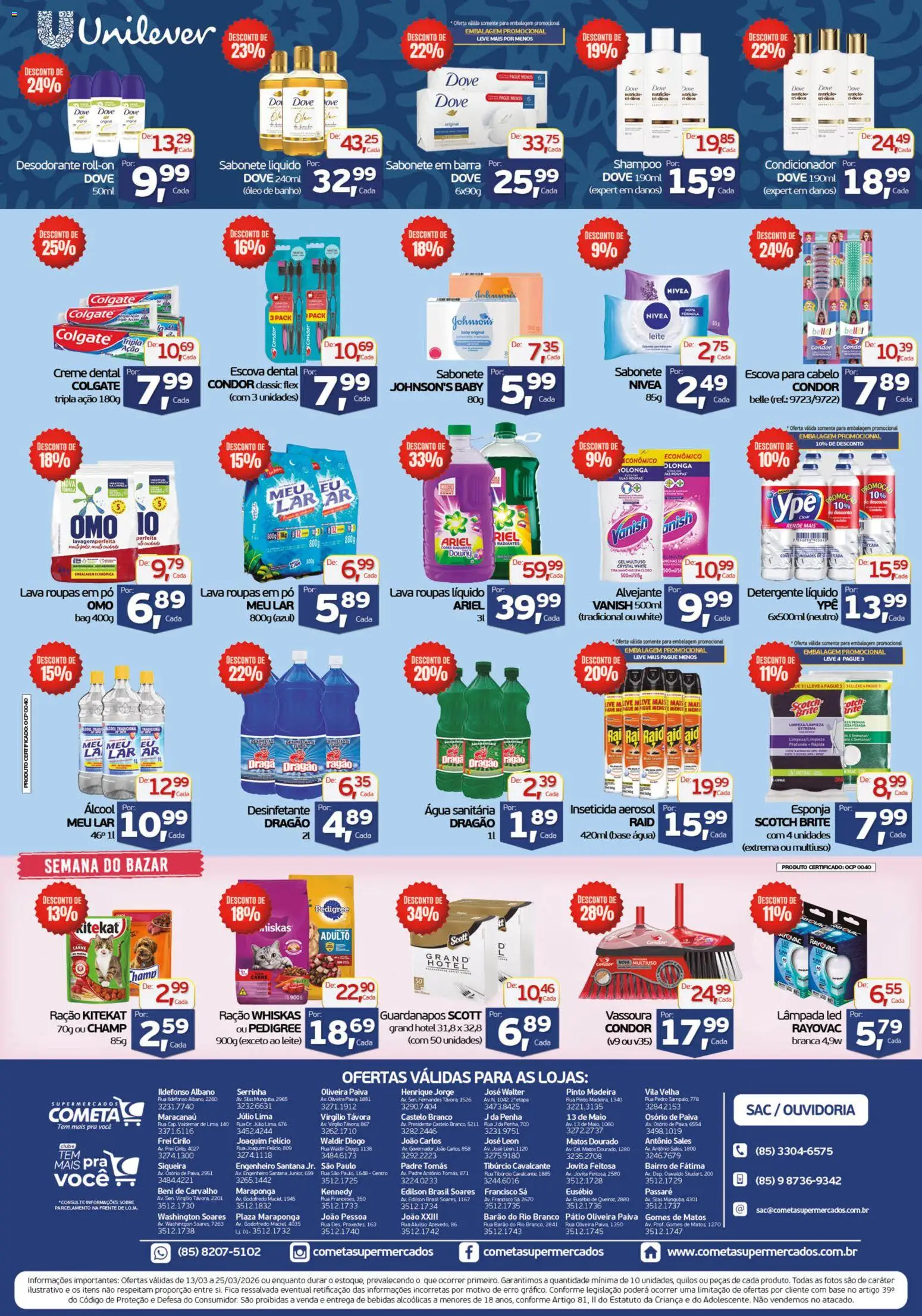Cometa Supermercados Folheto - válido de 13.03.2026 | Página: 4 | Produtos: Lâmpada, Pera, Desodorante, Sabonete