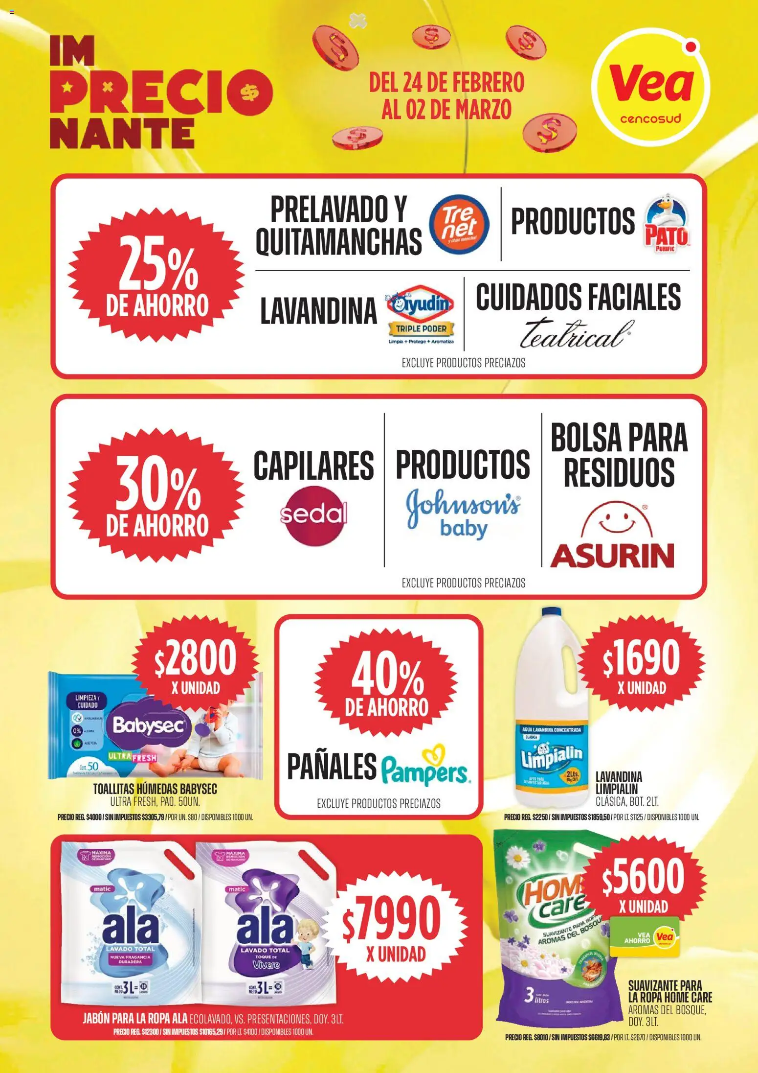 Vea ofertas │ válido desde el 24.02.2026 | Página: 8 | Productos: Bolsa, Harina, Agua, Suavizante