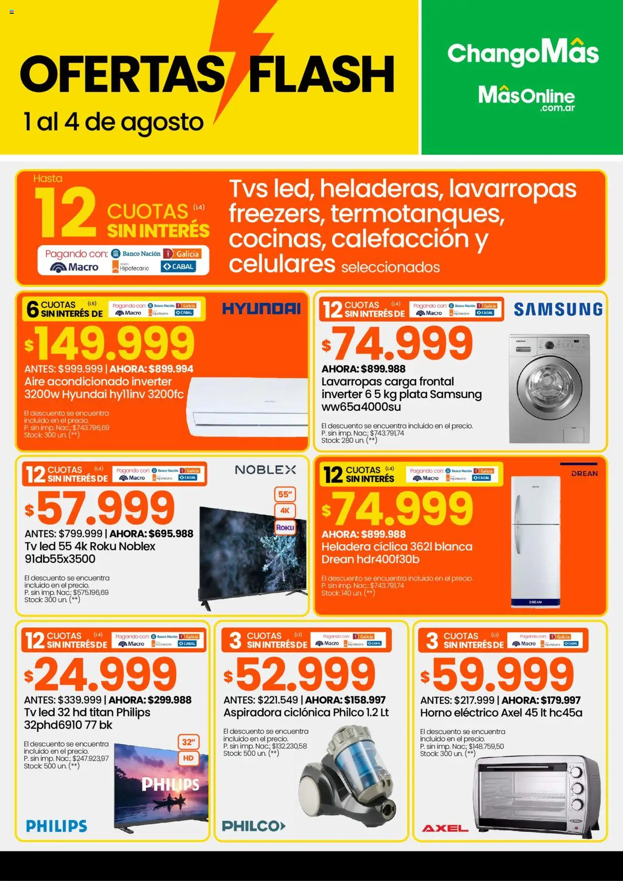 Changomas ofertas flash │ válido desde el 01.08.2025 | Página: 6 | Productos: Horno, Banco, Aspiradora, Horno eléctrico