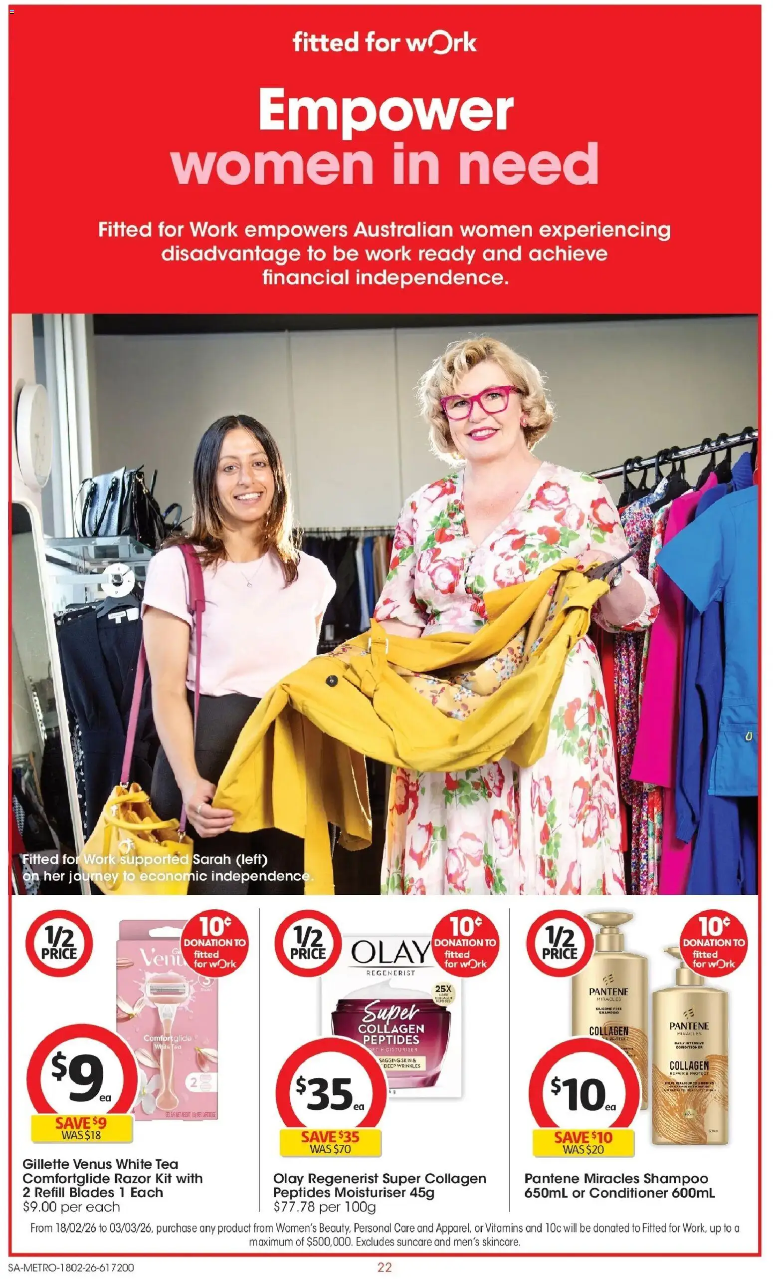 Coles catalogue - valid from 18.02.2026 | Page: 22 | Products: Conditioner, Moisturiser, Razor, Collagen