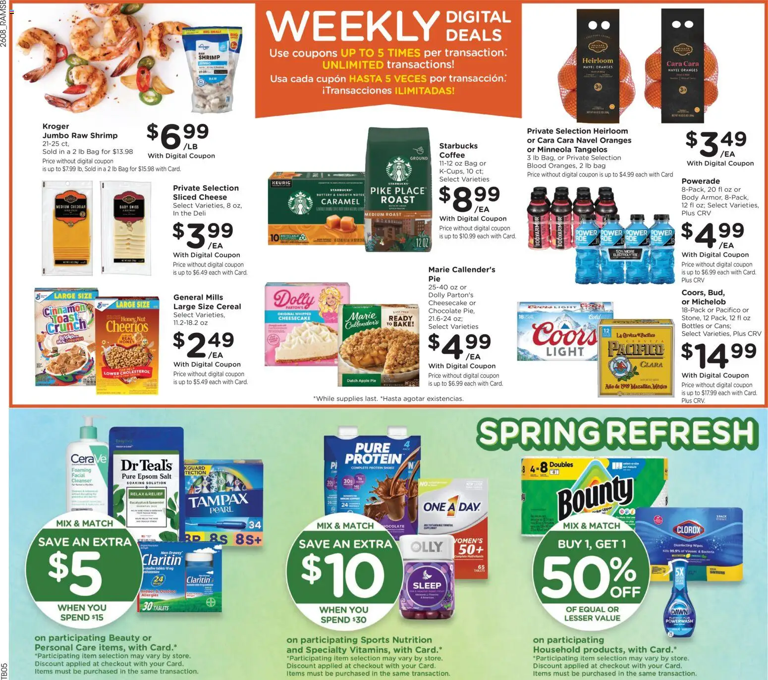 Ralphs Weekly Ad - valid from 25.03.2026 | Page: 2 | Products: Cheese, Chocolate, Oranges, Bag
