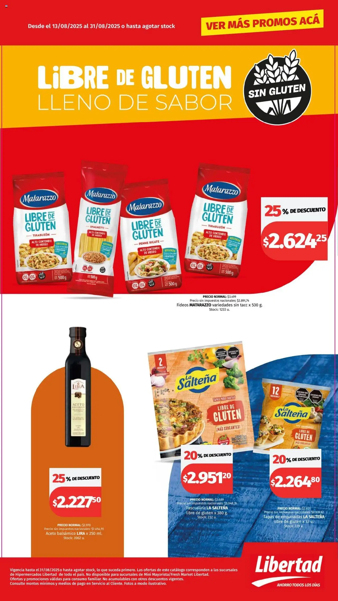 Hipermercado Libertad - Libre de gluten │ válido desde el 13.08.2025 | Página: 2 | Productos: Aceto, Fideos