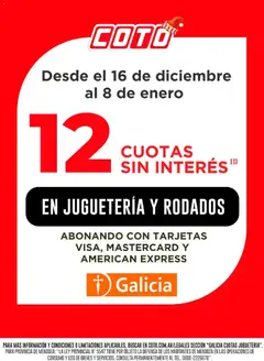 Vista previa Coto - Galicia Cuotas Jugueteria válido desde el 16.12.2025