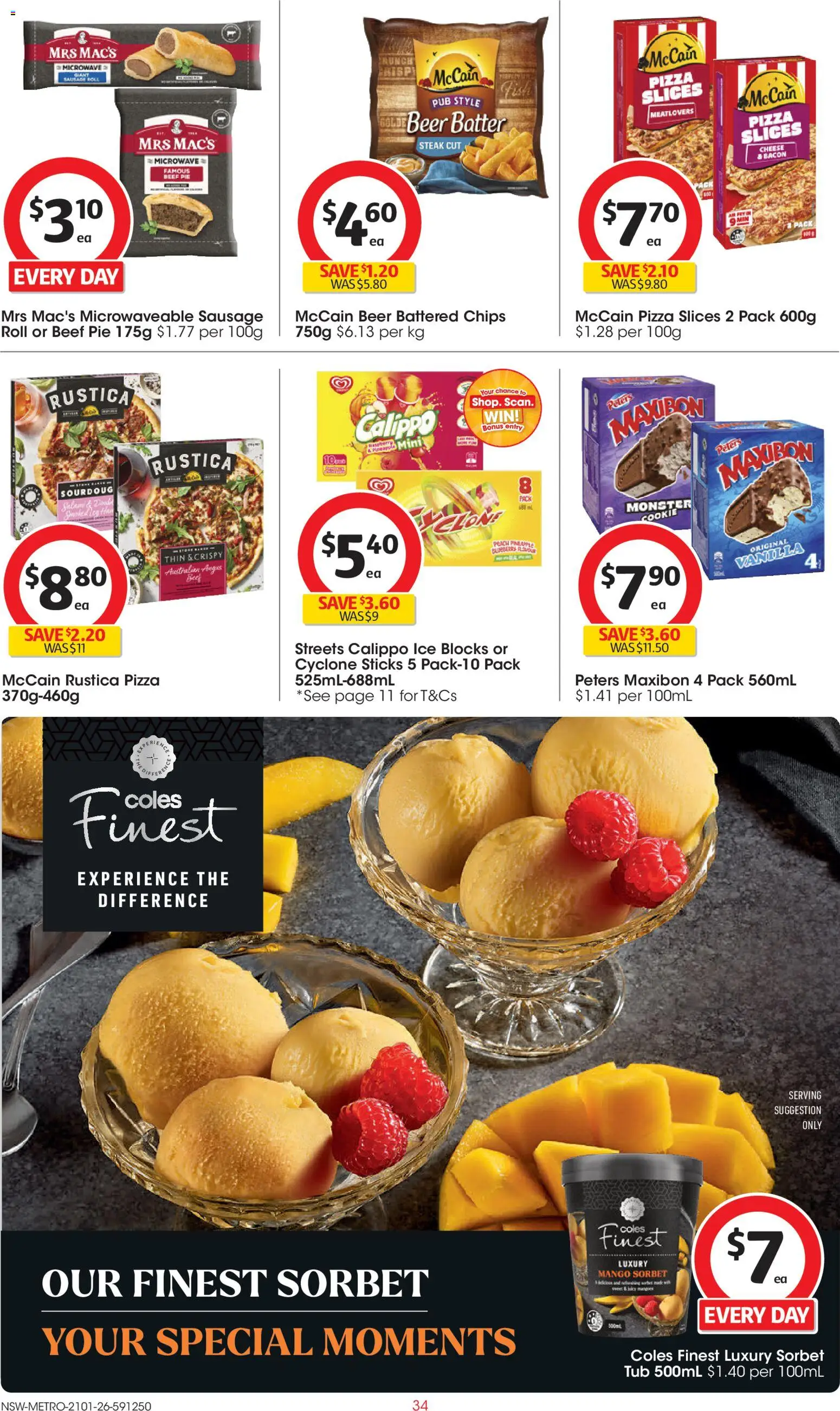 Coles catalogue - valid from 21.01.2026 | Page: 34 | Products: Pizza, Beer, Steak, Mango