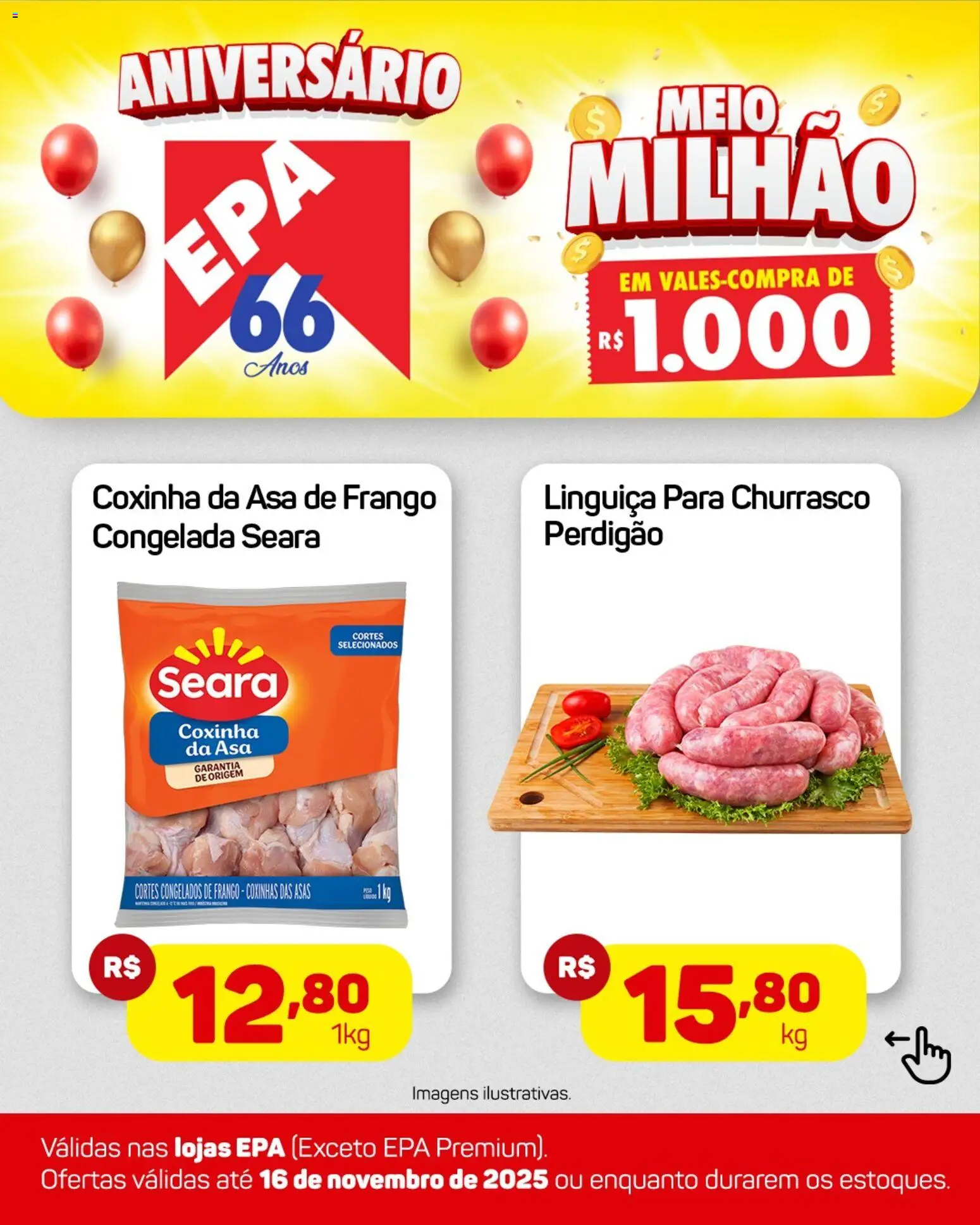 EPA Folheto - válido de 10.11.2025 | Página: 1 | Produtos: Linguiça, Asa de frango, Frango