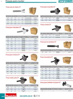 Vista previa de Makita catálogo Accesorios, nuevo folleto de la tienda, válido en México a partir del 08.07.2024 | Página: 240 | Productos: Fresa, Moldura, Fresas, Cerradura