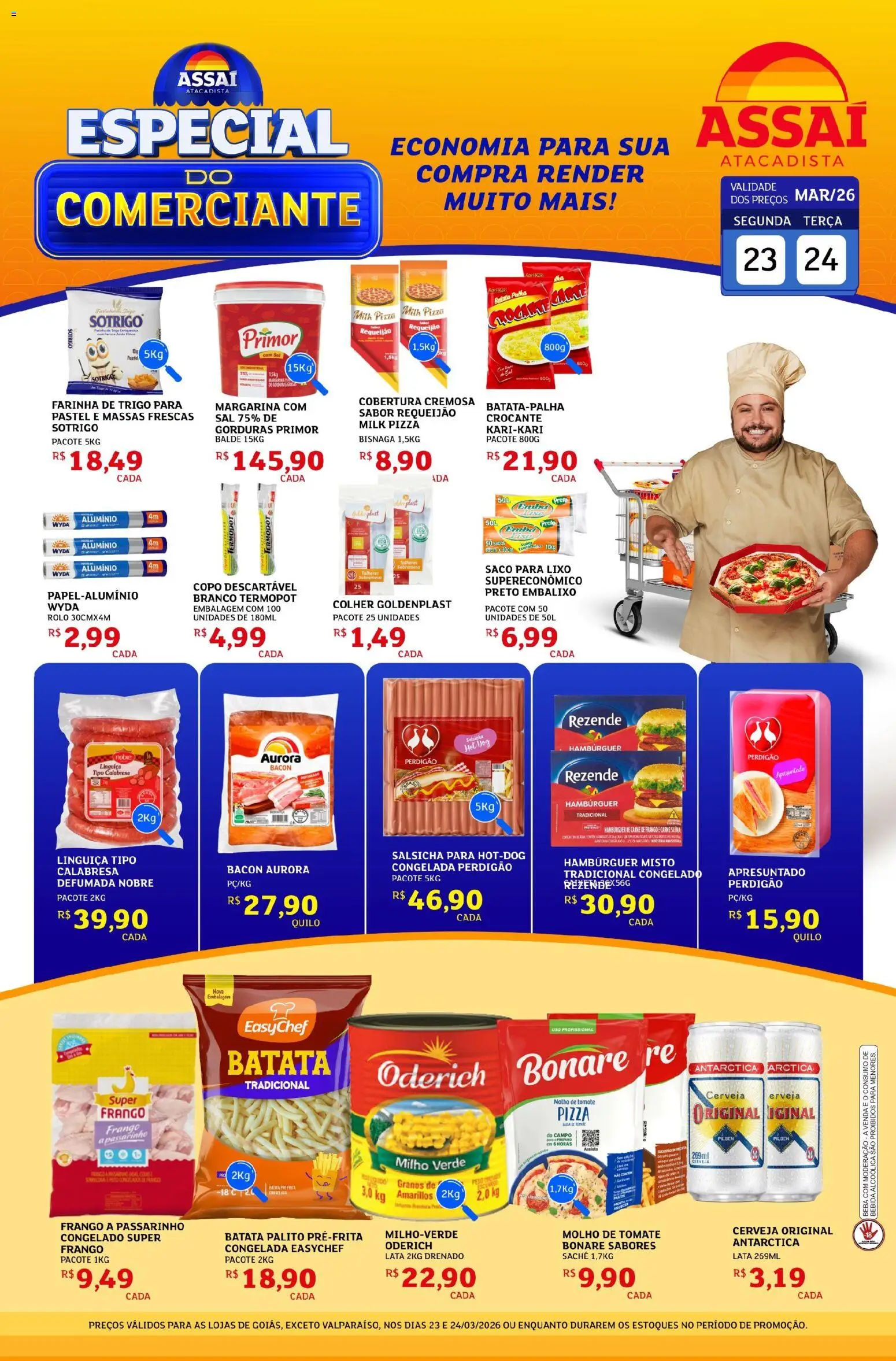 Assaí Atacadista Folheto - válido de 23.03.2026 | Página: 1 | Produtos: Molho de tomate, Requeijão, Margarina, Balde