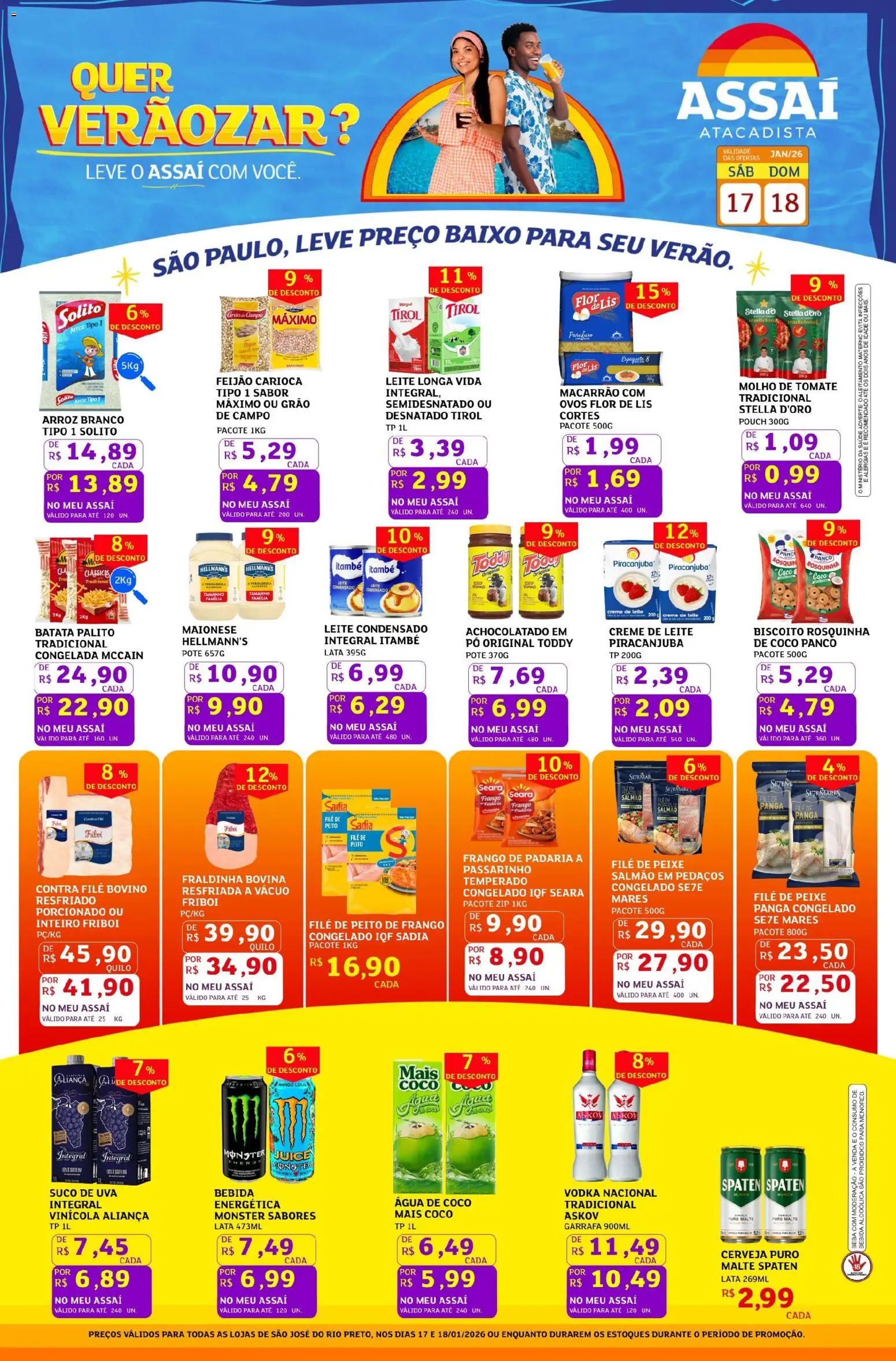 Assaí Atacadista Folheto - válido de 17.01.2026 | Página: 1 | Produtos: Coco, Molho de tomate, Ovos, Leite condensado