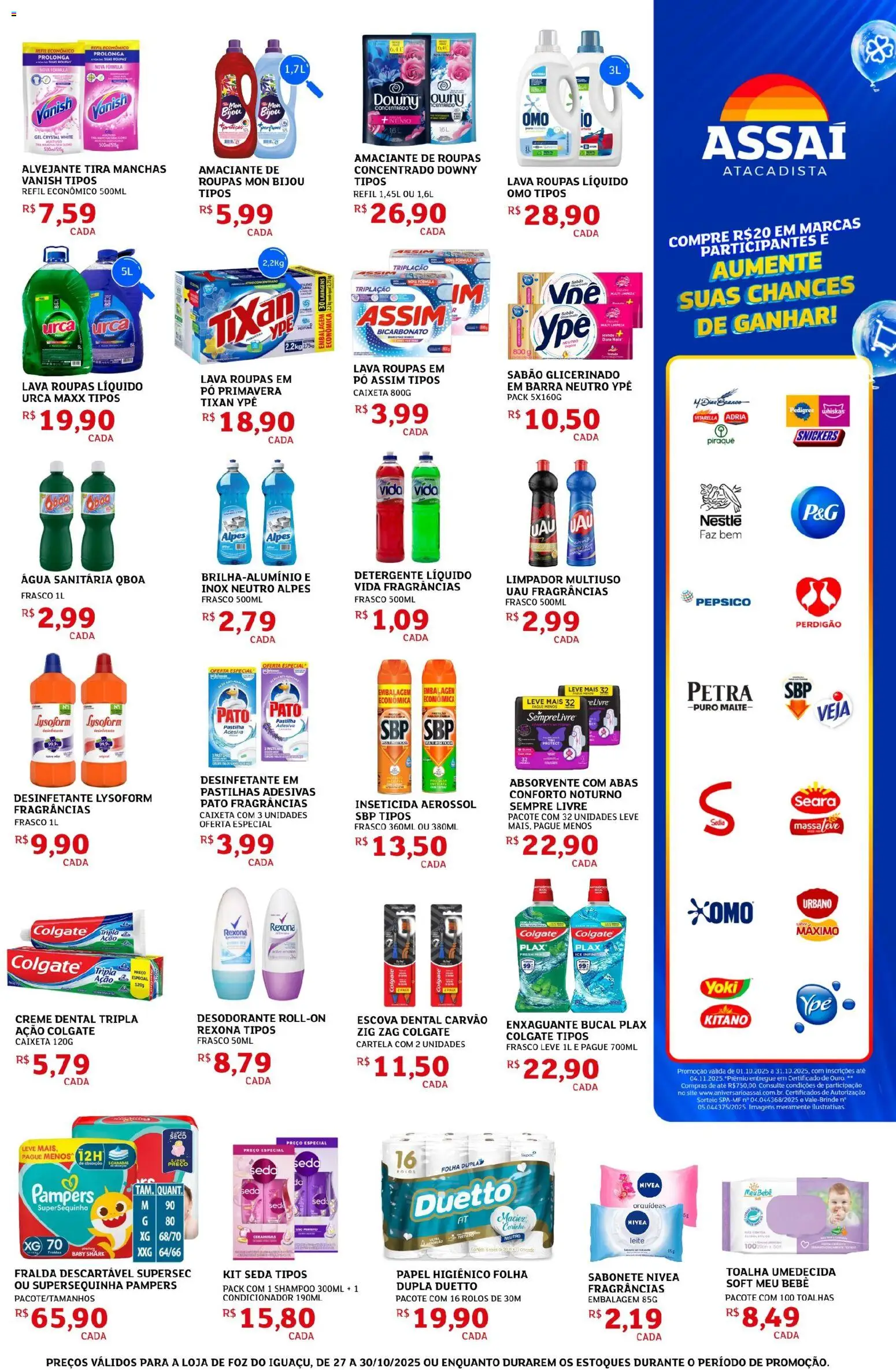 Assaí Atacadista Folheto - válido de 27.10.2025 | Página: 7 | Produtos: Pó, Alvejante, Amaciante de roupas, Inseticida