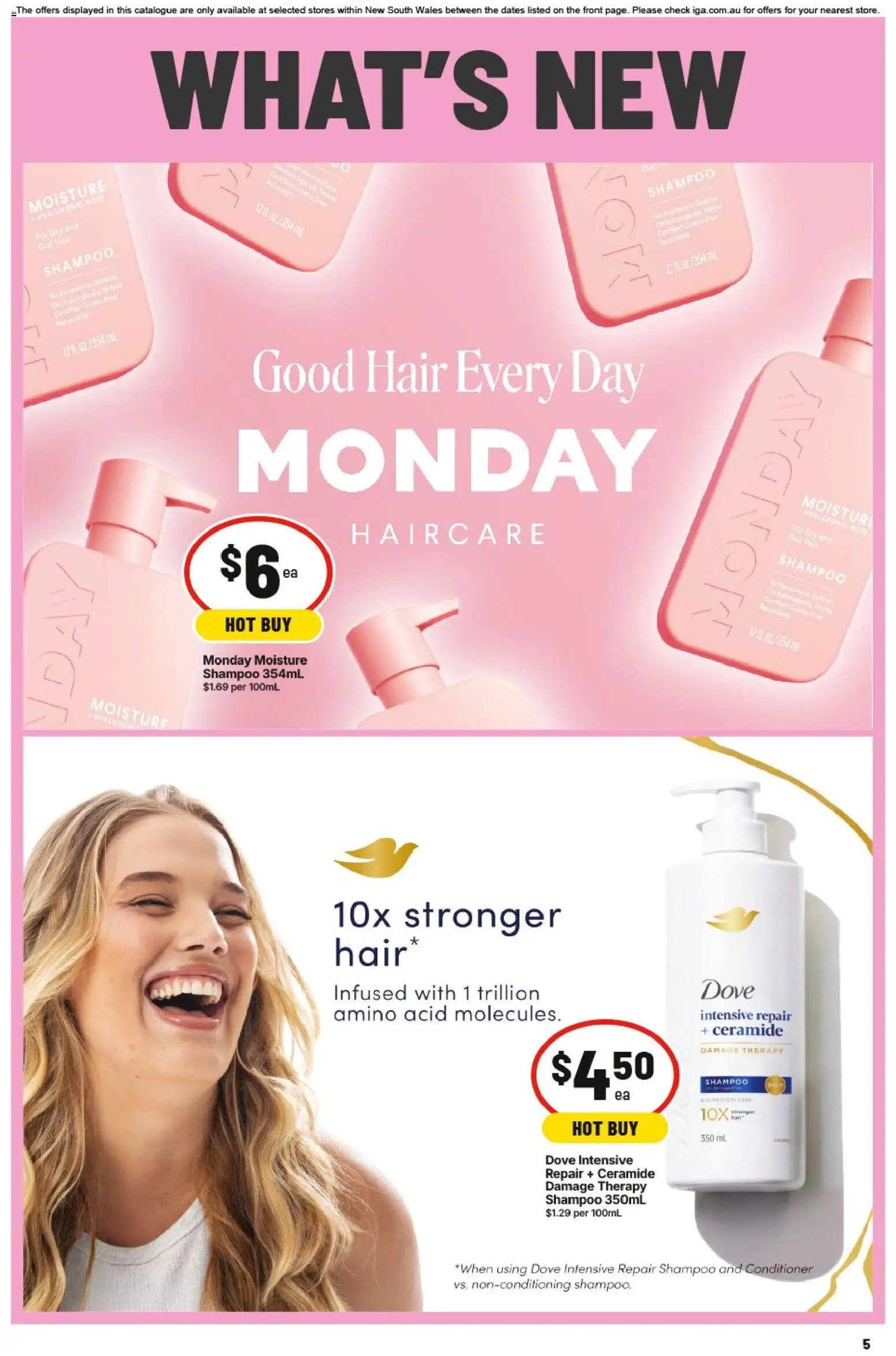 IGA catalogue - valid from 22.04.2026 | Page: 6 | Products: Conditioner, Vegetables, Sausage, Batteries