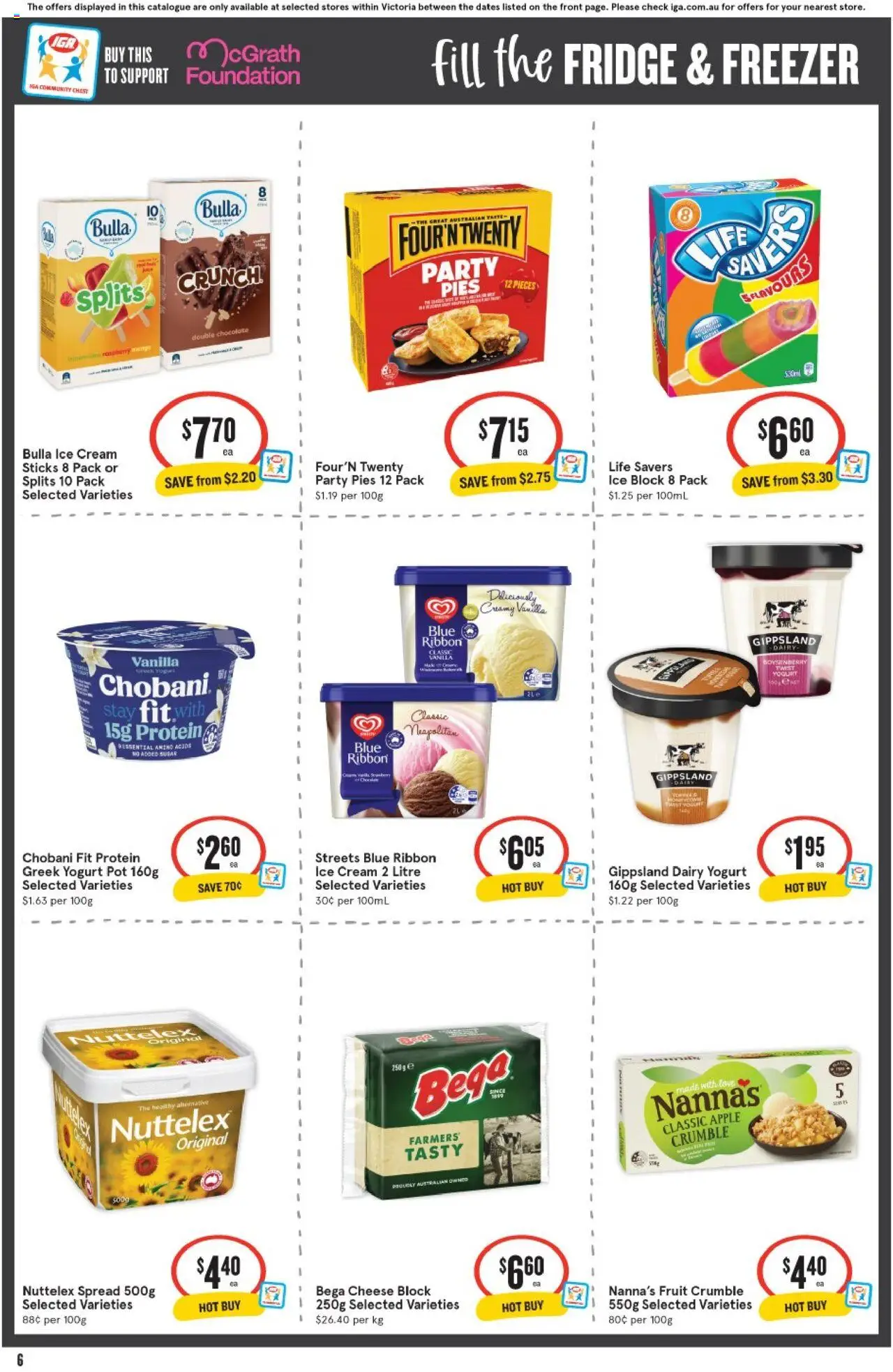 IGA catalogue - valid from 10.09.2025 | Page: 6 | Products: Cheese, Cream, Foundation, Freezer