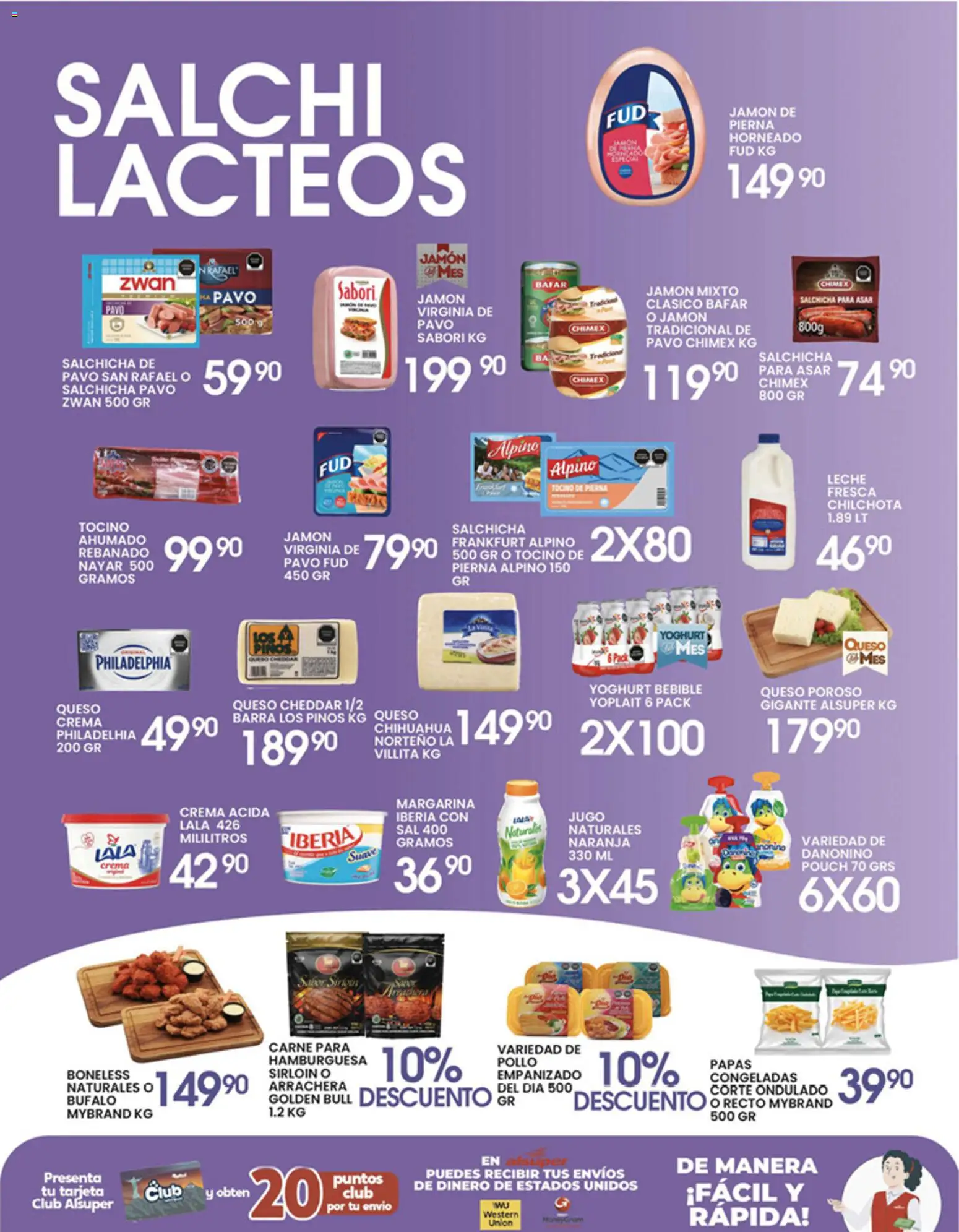 Nuevas ofertas de Alsuper válidas en toda la República Mexicana desde el 24.04.2026. ¡Encuentra las mejores ofertas en Alsuper folleto Laguna! | Página: 3 | Productos: Sal, Salchicha, Crema, Margarina