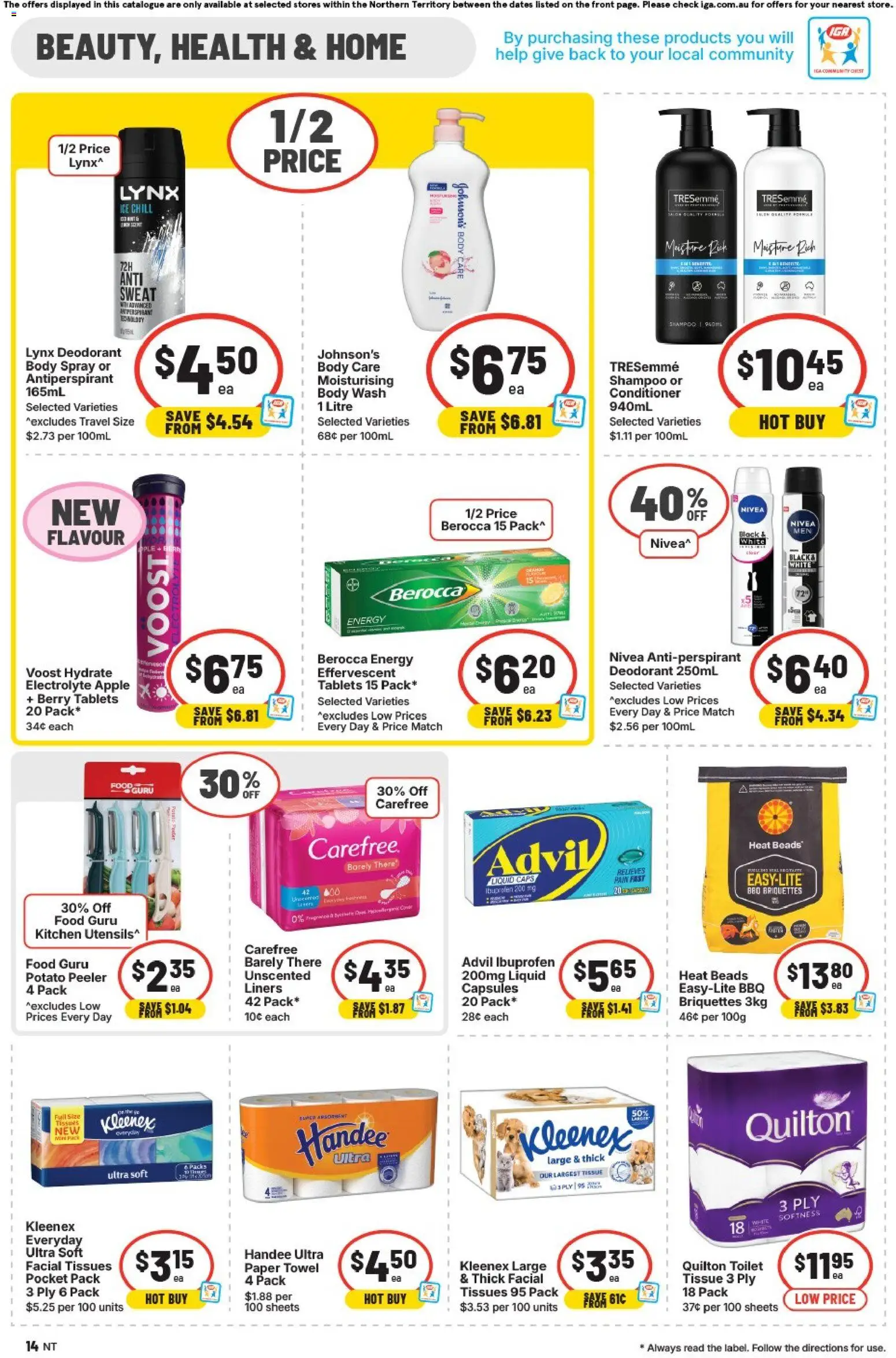 IGA catalogue - valid from 04.02.2026 | Page: 14 | Products: Toilet, Deodorant, Antiperspirant, Tissues