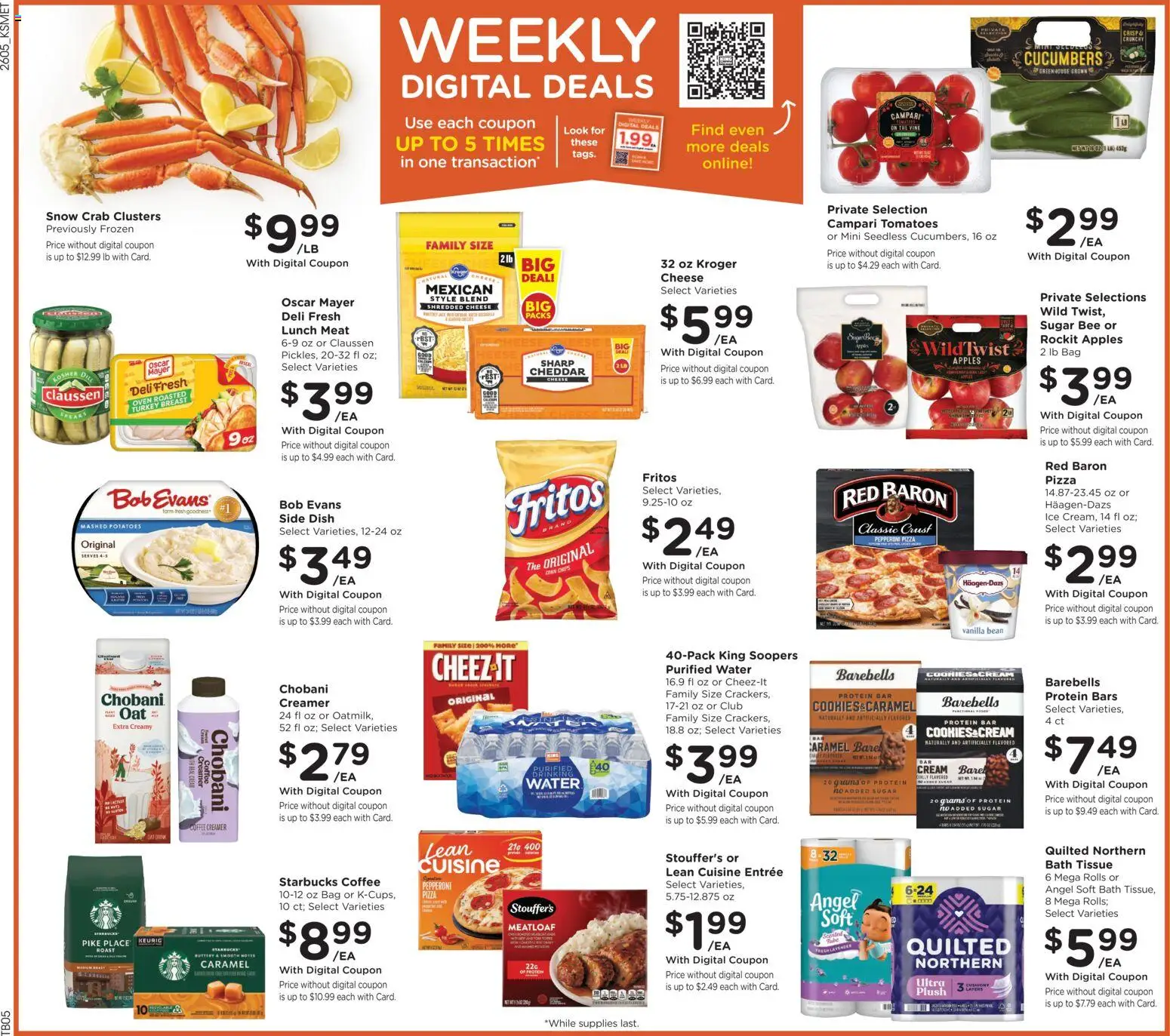 King Soopers Weekly Ad - valid from 04.03.2026 | Page: 2 | Products: Tomatoes, Cucumbers, Bag, 2人掛けソファ