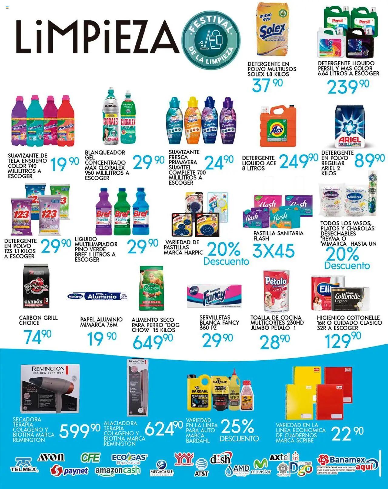 Nuevas ofertas de Alsuper válidas en toda la República Mexicana desde el 26.09.2025. ¡Encuentra las mejores ofertas en Alsuper - Folleto Durango! | Página: 5 | Productos: Secadora, Cloro, Polvo, Servilletas