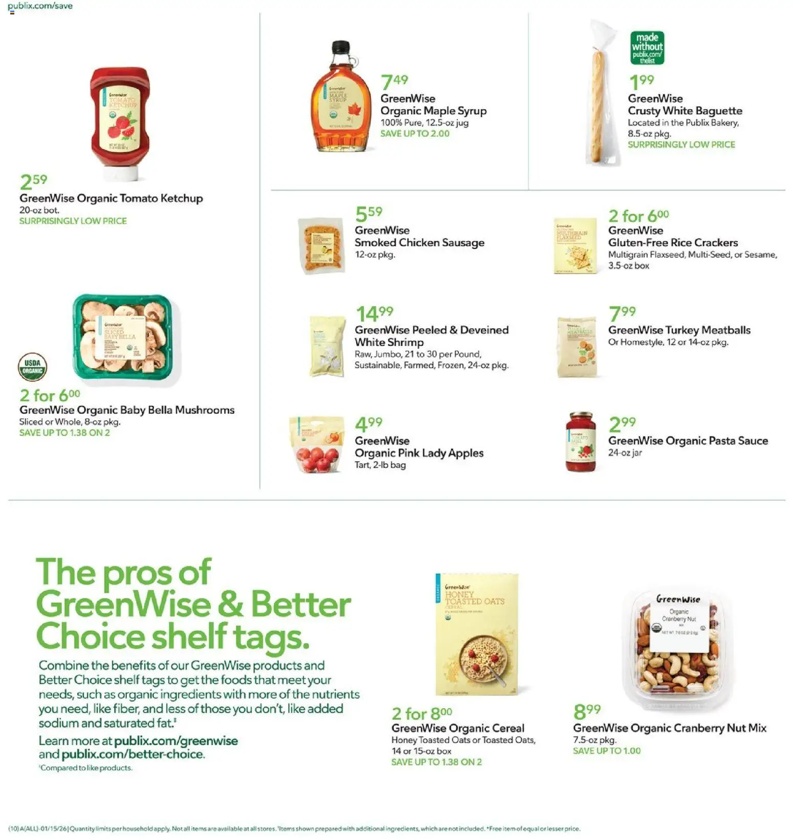 Publix Weekly Ad - valid from 14.01.2026 | Page: 10 | Products: Shelf, Rice, Ketchup, Sauce