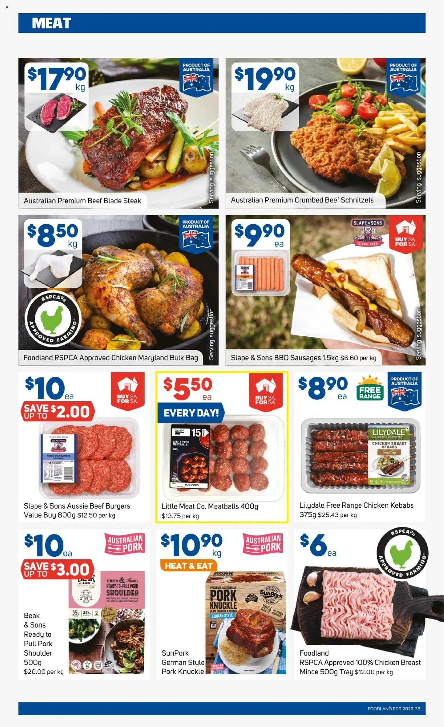 Foodland catalogue - valid from 25.02.2026 | Page: 8 | Products: Chicken, Beef, Steak, Bag