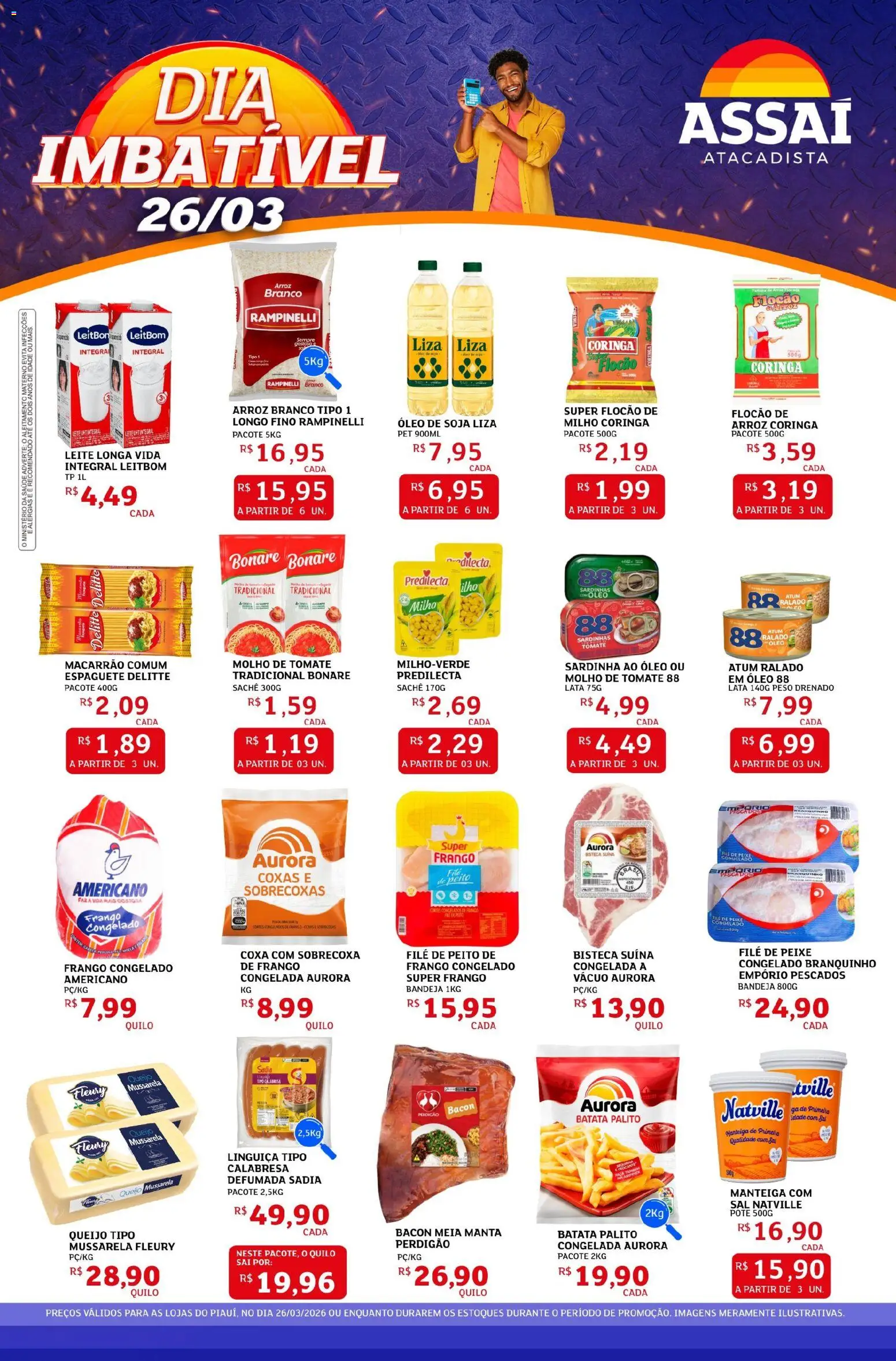 Assaí Atacadista Folheto - válido de 26.03.2026 | Página: 1 | Produtos: Óleo, Arroz, Batata, Frango