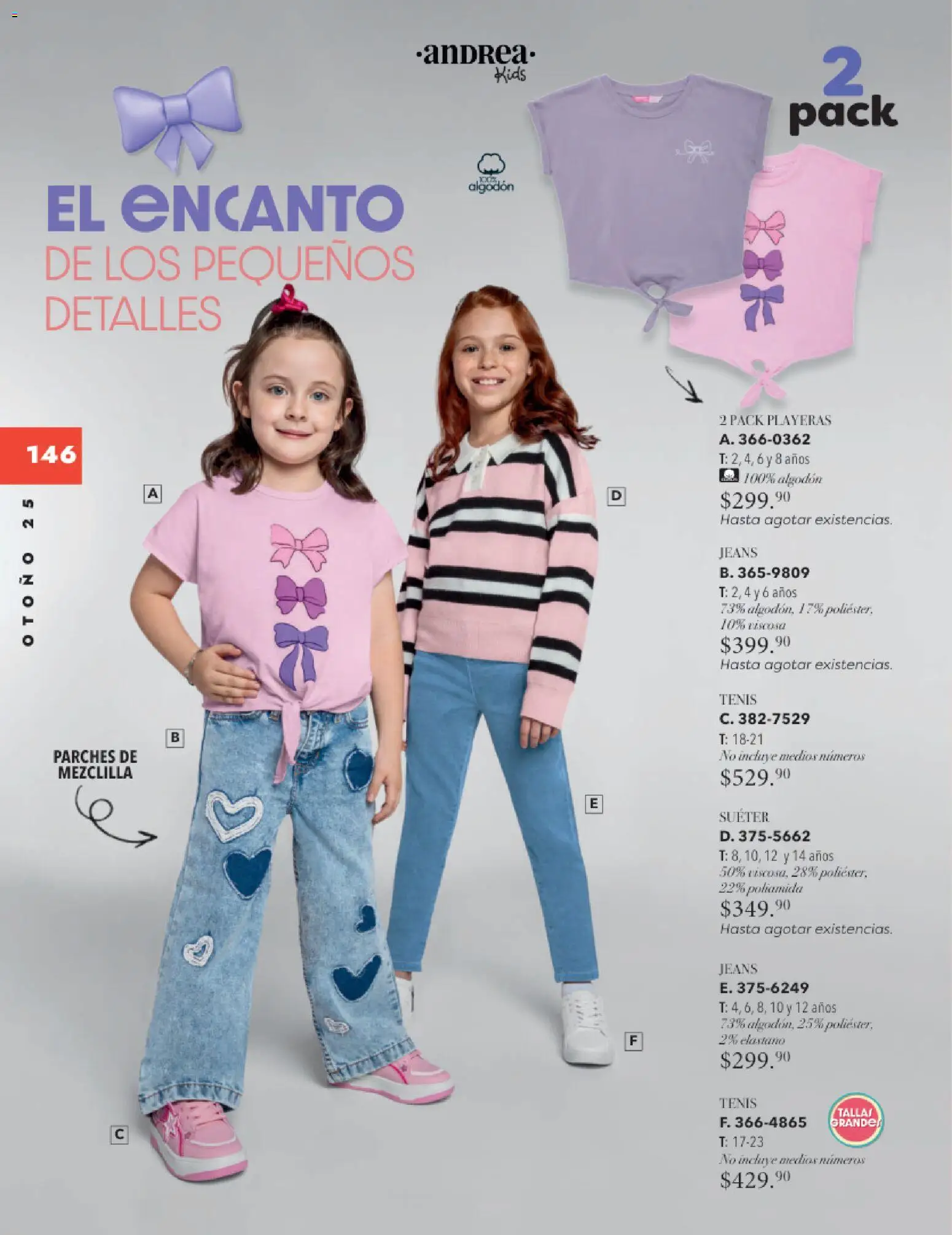 Nuevas ofertas de Andrea válidas en toda la República Mexicana desde el 26.11.2025. ¡Encuentra las mejores ofertas en Andrea catálogo Infantil Kids! | Página: 95 | Productos: Suéter, Tenis, Algodón