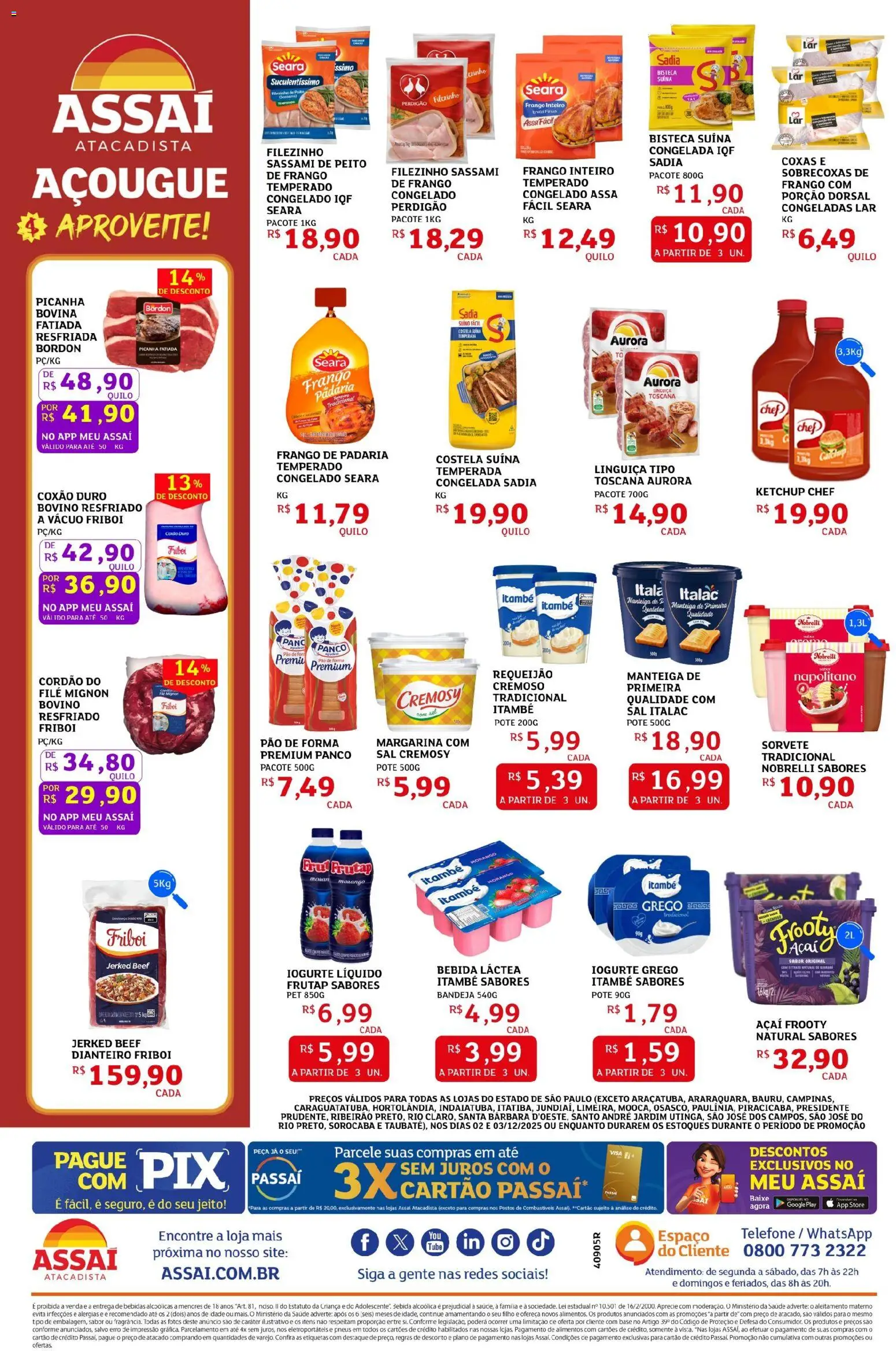 Assaí Atacadista Folheto - válido de 02.12.2025 | Página: 2 | Produtos: Base, Pão de forma, Bandeja, Açaí