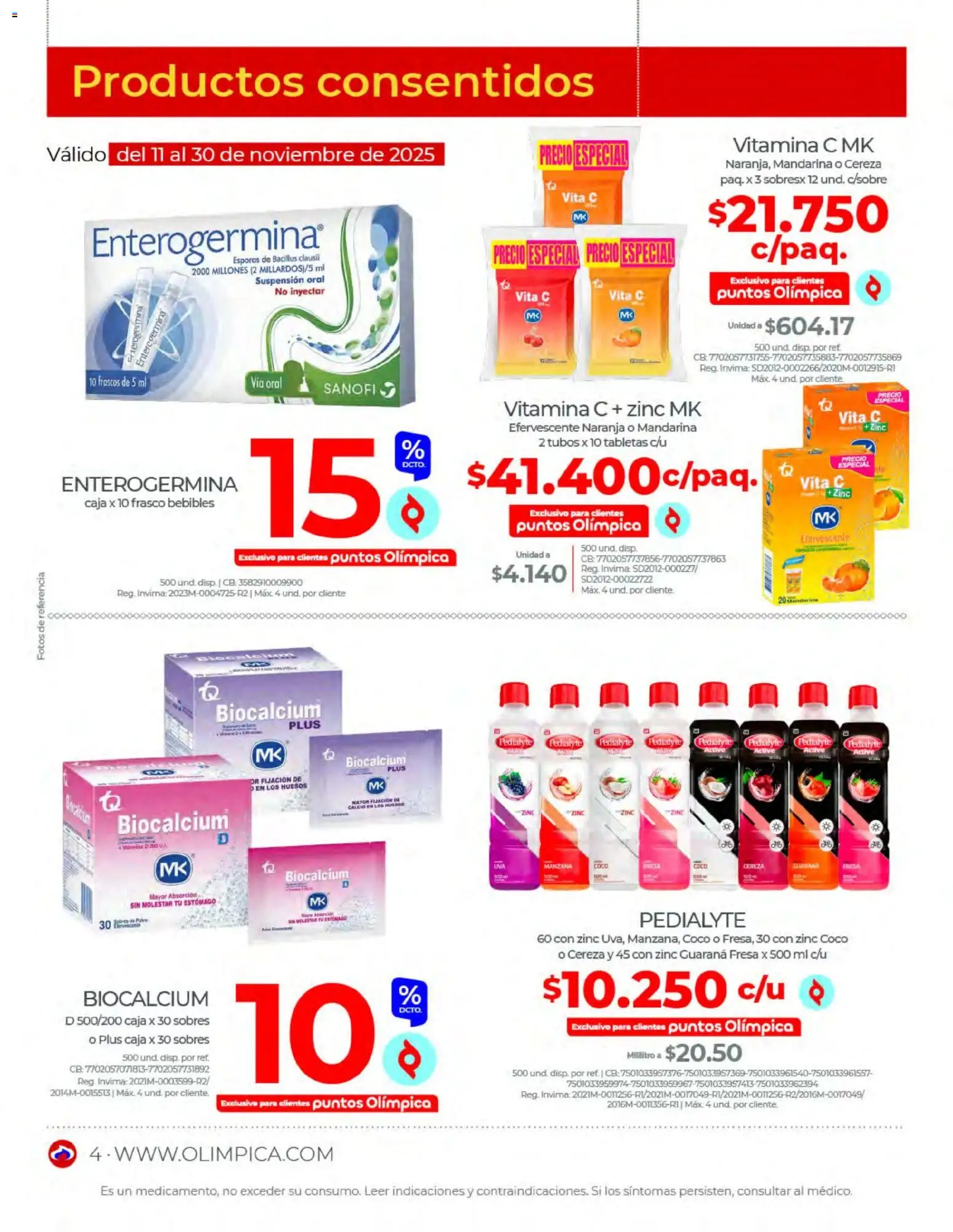 Olímpica revista - valida desde el 01.11.2025 | Página: 4 | Productos: Frasco, Fresa, Manzana, Coco