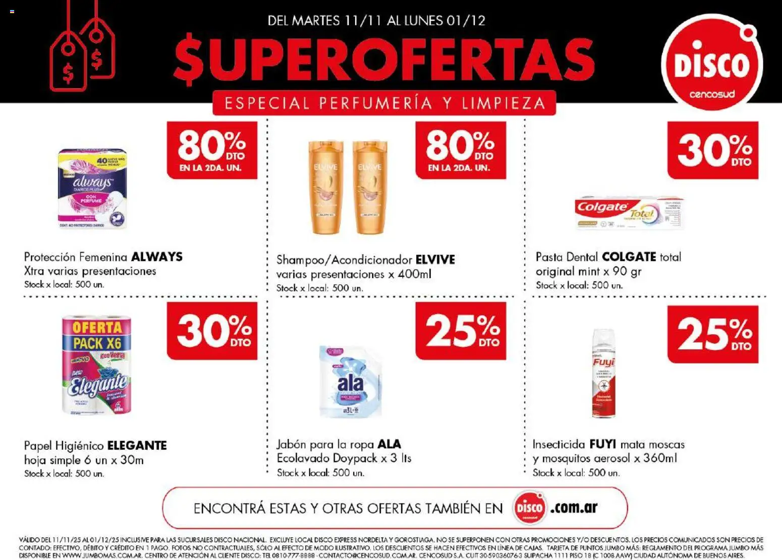 Disco - Especial Perfumería y Limpieza │ válido desde el 11.11.2025 | Página: 1 | Productos: Disco, Jabón, Pasta dental, Pasta
