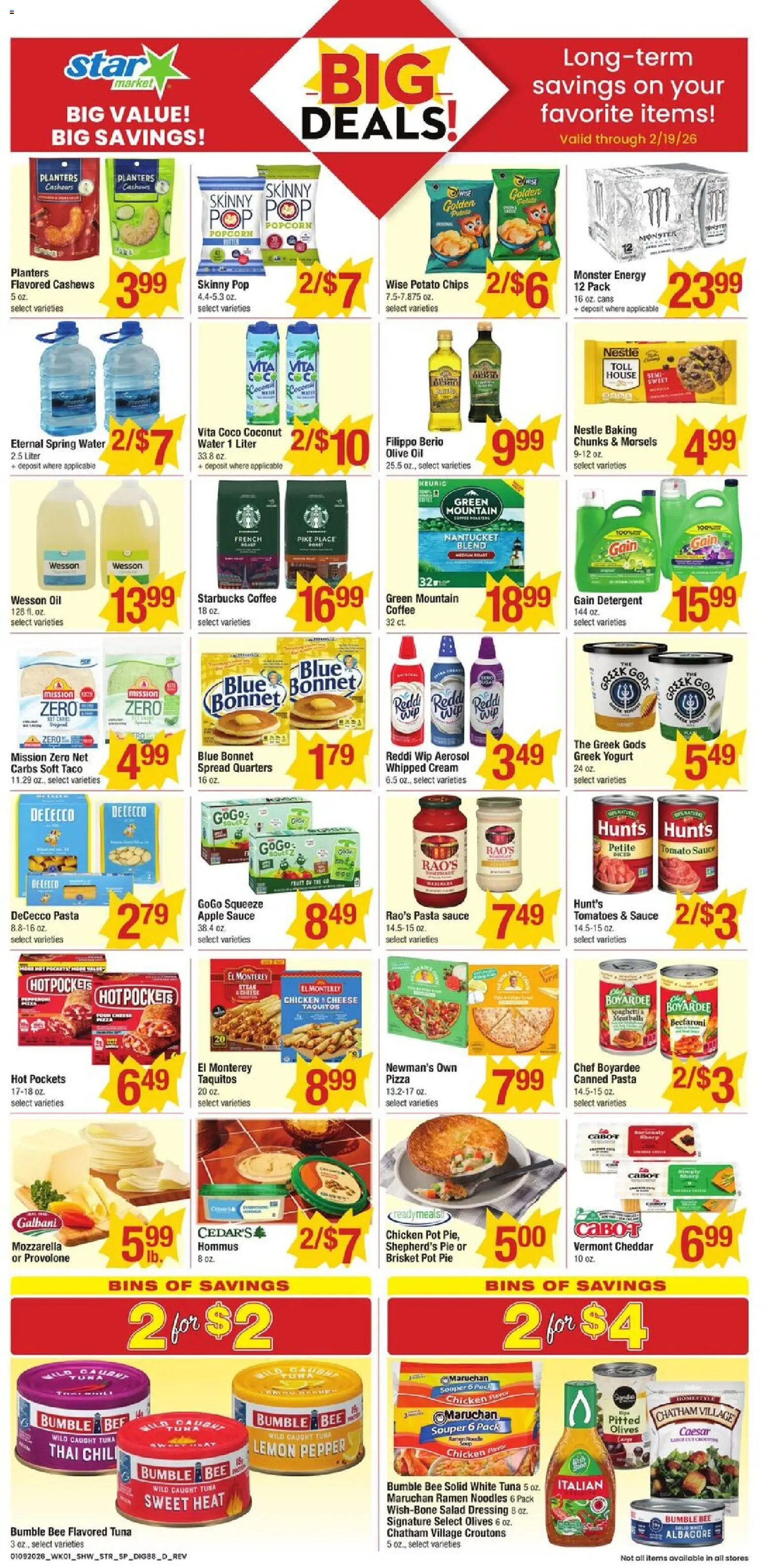 Star Market Weekly Ad - valid from 09.01.2026 | Page: 6 | Products: Cheese, Coffee, Tomatoes, Detergent