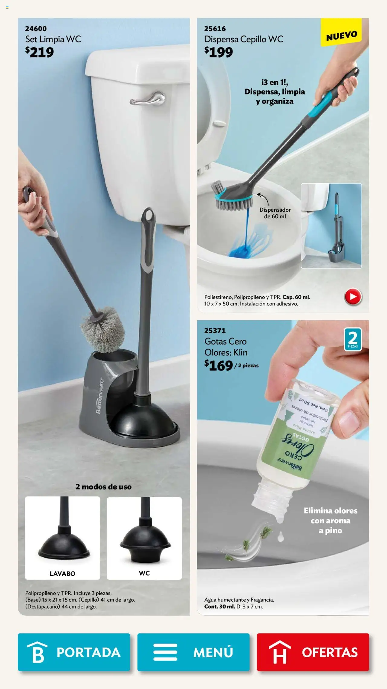 Nuevas ofertas de Betterware válidas en toda la República Mexicana desde el 29.09.2025. ¡Encuentra las mejores ofertas en Betterware - Campaña 10 2025! | Página: 98 | Productos: Cepillo, Agua, Wc, Lavabo