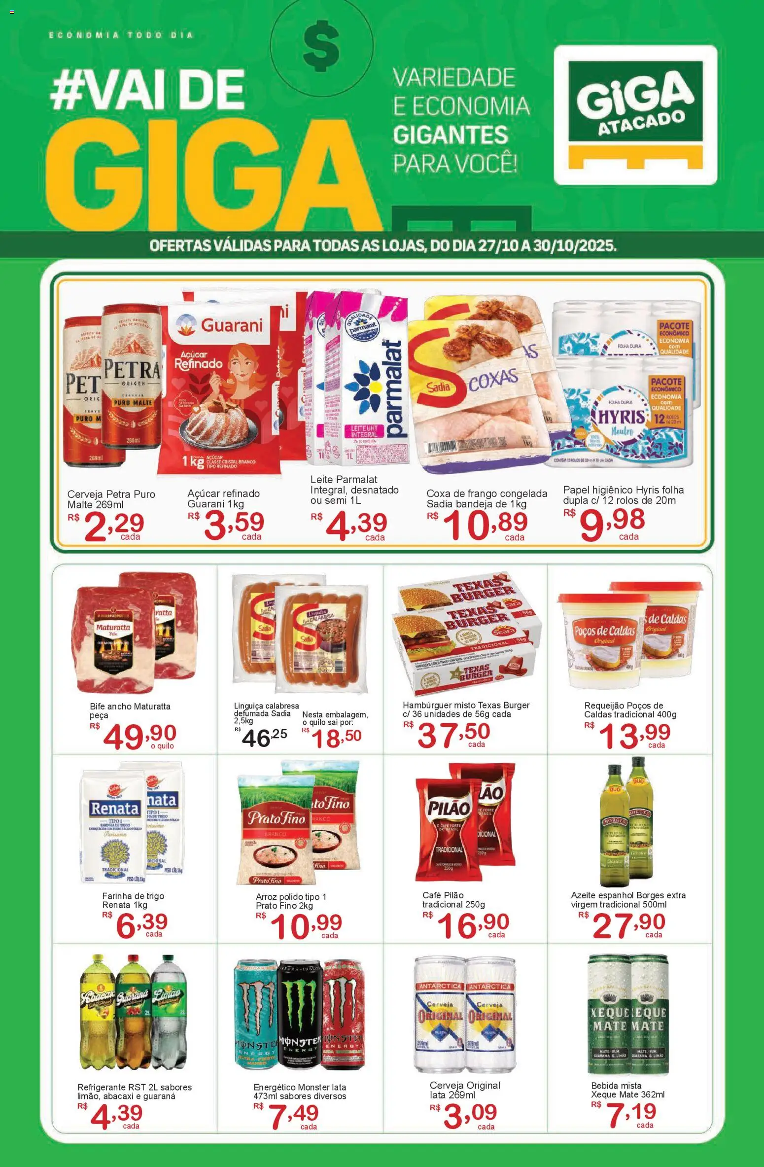 GIGA Atacado Folheto - válido de 27.10.2025 | Página: 1 | Produtos: Guaraná, Linguiça, Arroz, Frango