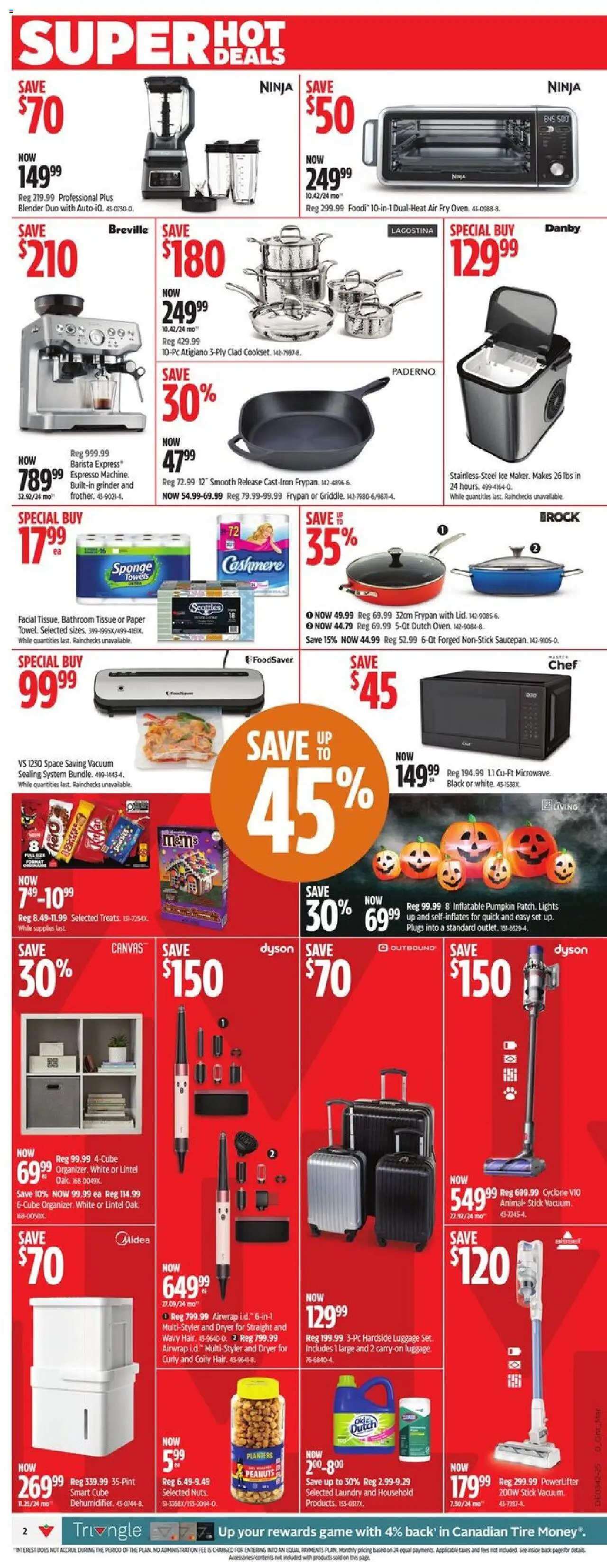 Canadian Tire flyer valid from 10.10.2025 | Page: 2 | Products: Luggage, Dryer, Grinder, Sponge