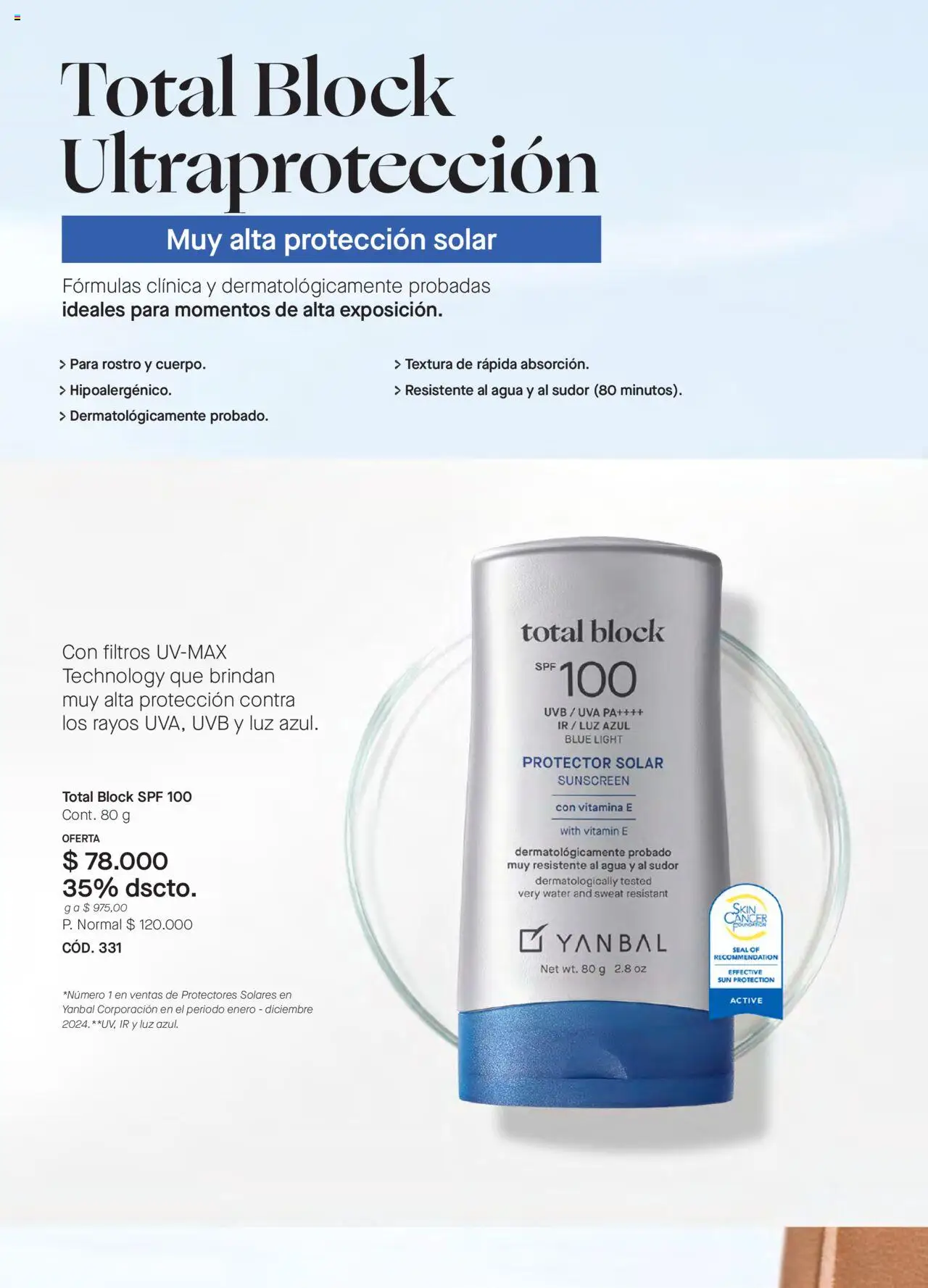 Yanbal revista - valida desde el 11.10.2025 | Página: 10 | Productos: Agua, Uva, Protector solar