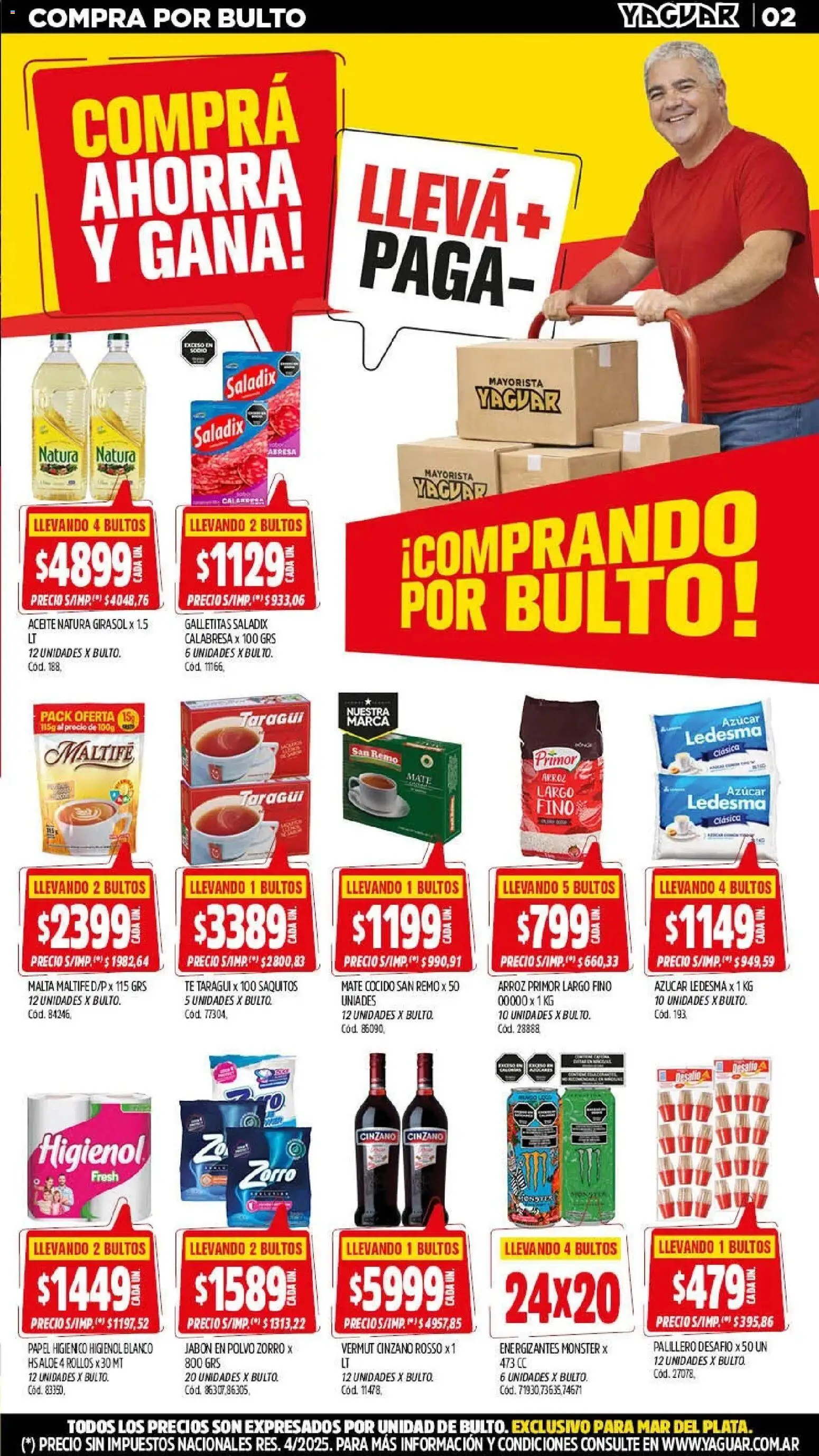 Yaguar - Oferta Semanal Mar del Plata │ válido desde el 13.04.2026 | Página: 2 | Productos: Papel higiénico, Polvo, Jabón, Té