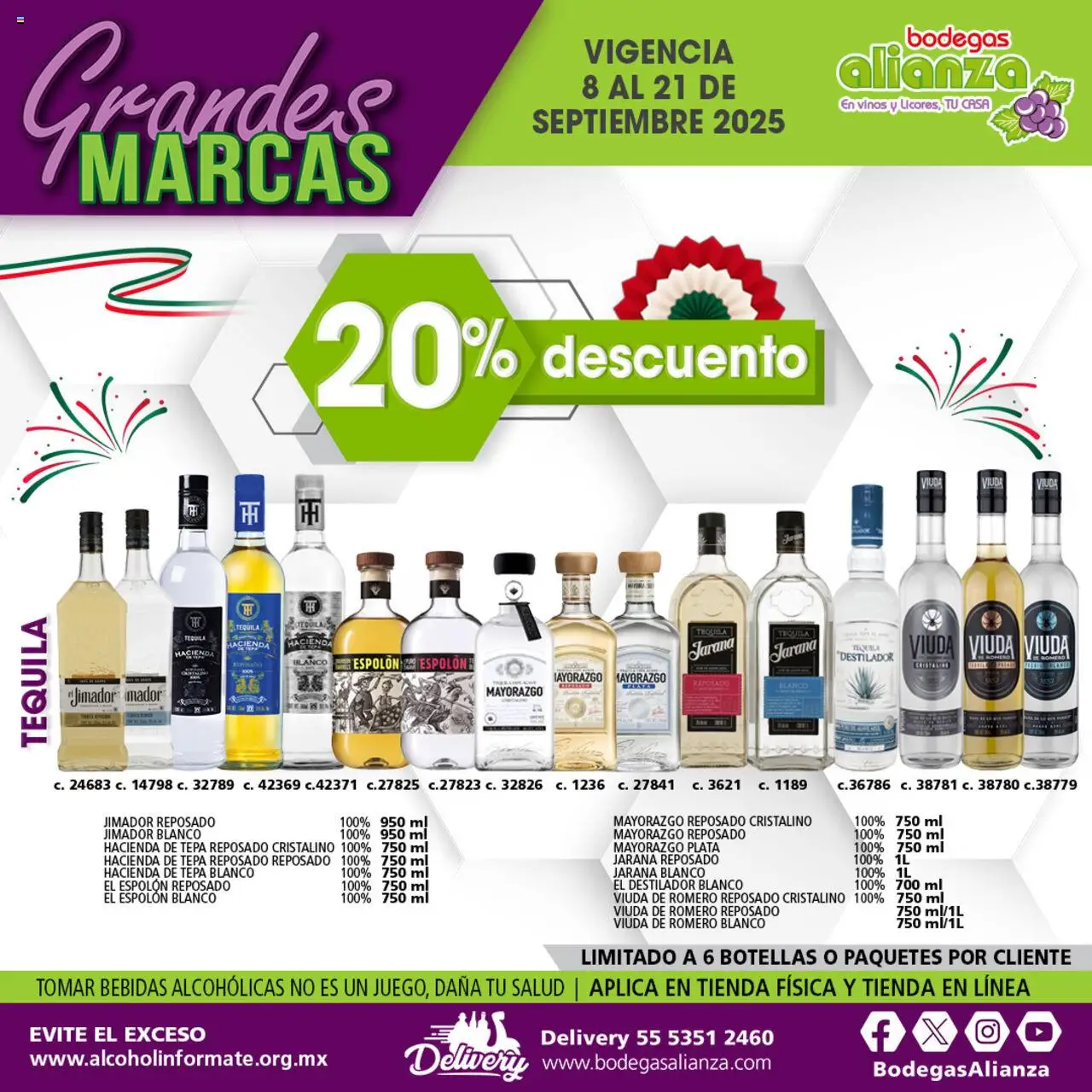 Nuevas ofertas de Bodegas Alianza válidas en toda la República Mexicana desde el 08.09.2025. ¡Encuentra las mejores ofertas en Bodegas Alianza - Catálogo Grandes Marcas! | Página: 13 | Productos: Tequila