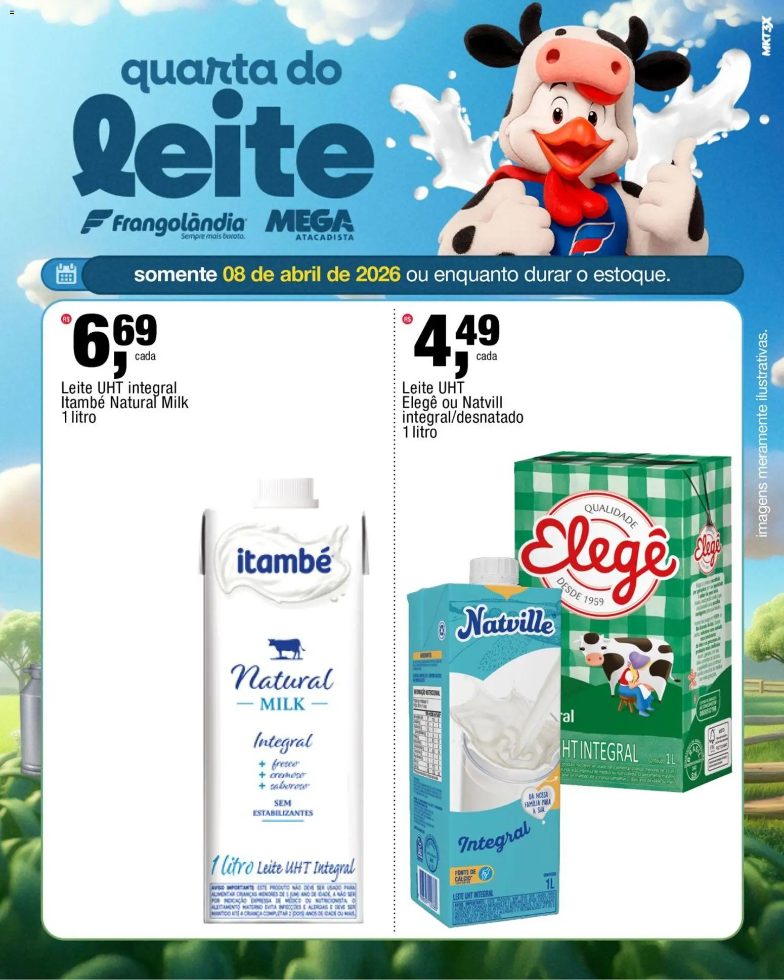 Frangolândia Folheto - válido de 08.04.2026 | Página: 1 | Produtos: Leite, Cálcio