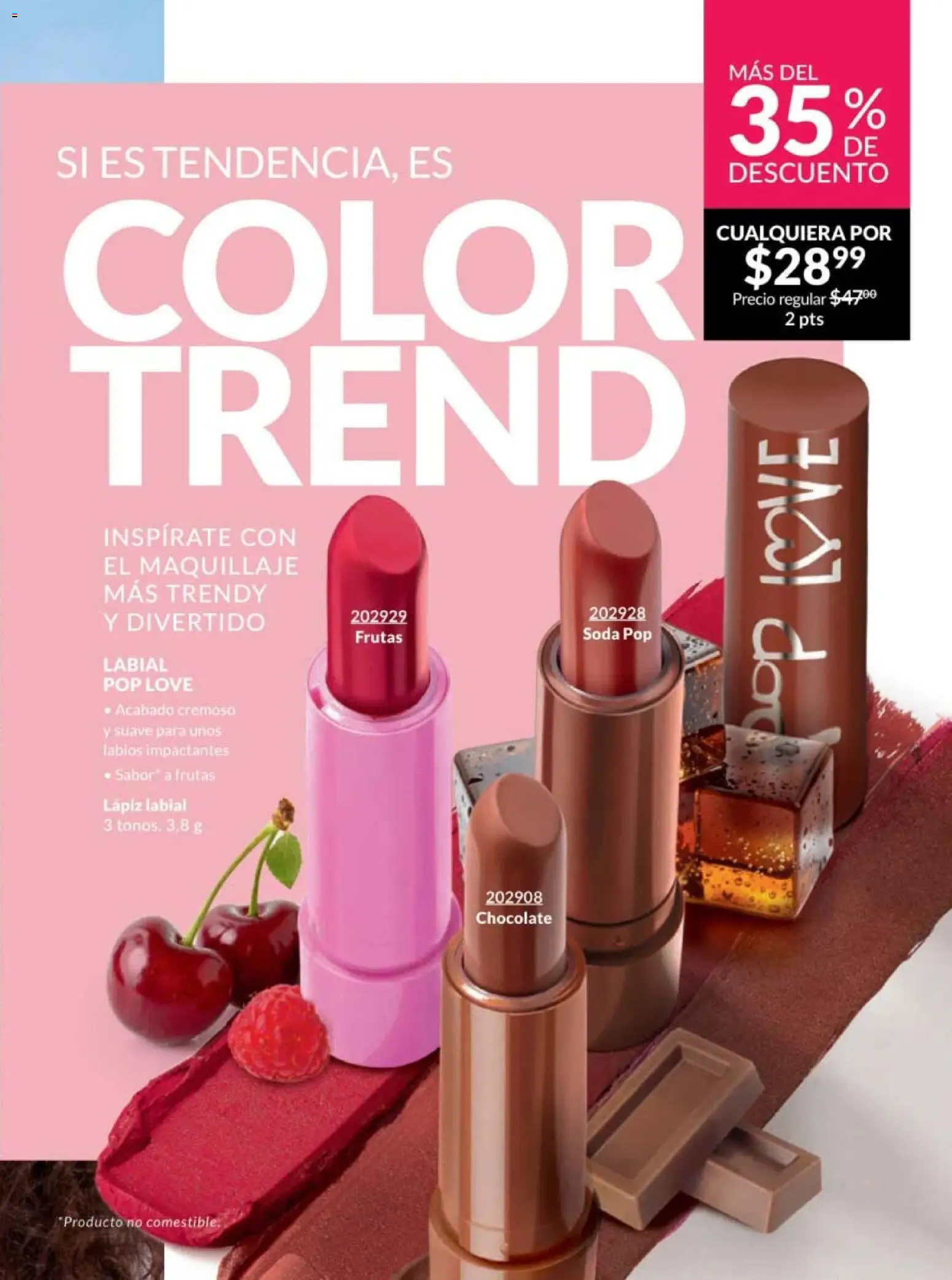 Nuevas ofertas de AVON válidas en toda la República Mexicana desde el 28.11.2025. ¡Encuentra las mejores ofertas en AVON campaña 18 2025! | Página: 95 | Productos: Chocolate, Maquillaje, Lápiz labial