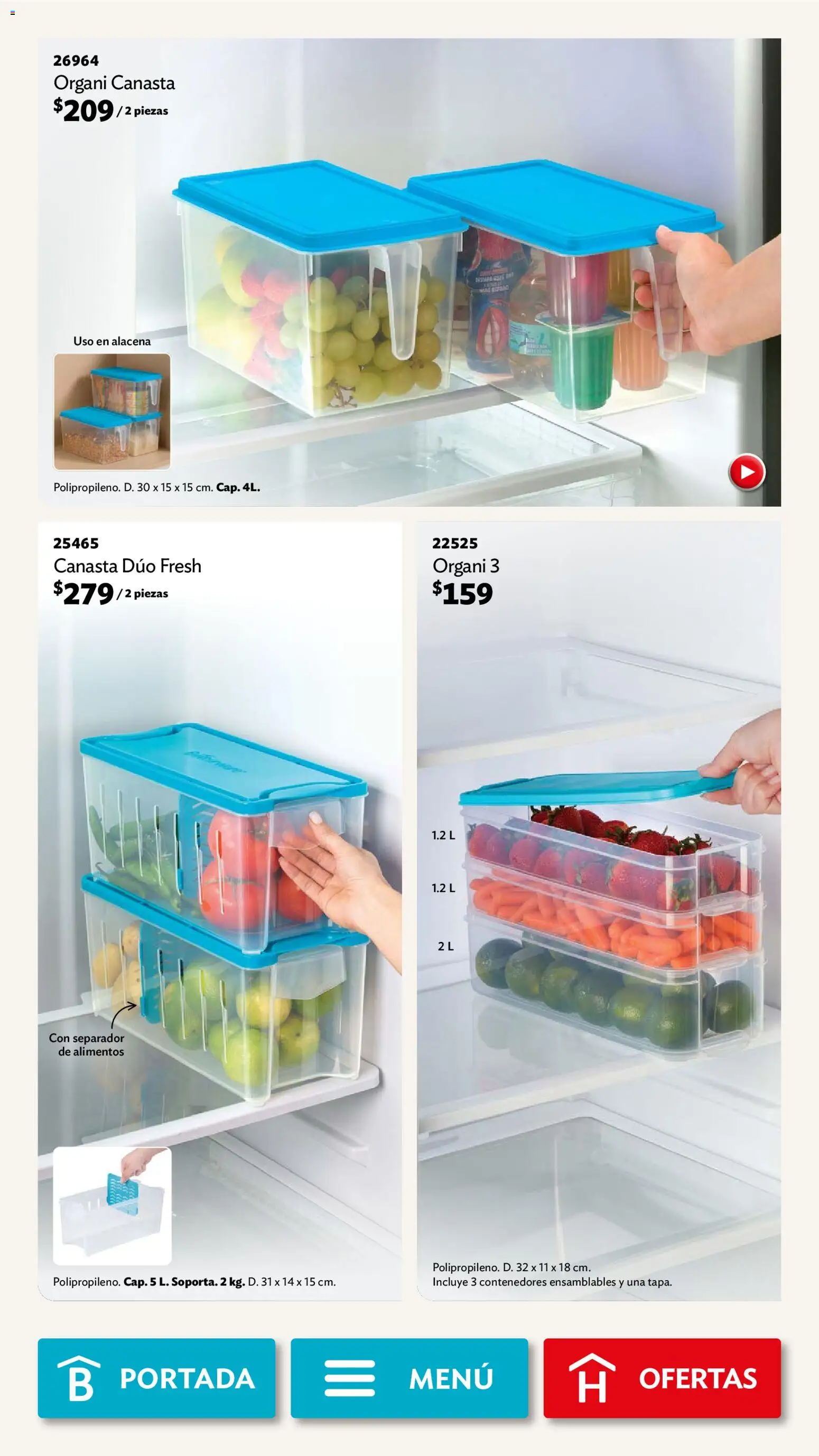 Nuevas ofertas de Betterware válidas en toda la República Mexicana desde el 04.05.2026. ¡Encuentra las mejores ofertas en Betterware campaña 5 2026! | Página: 55 | Productos: Alacena, Canasta