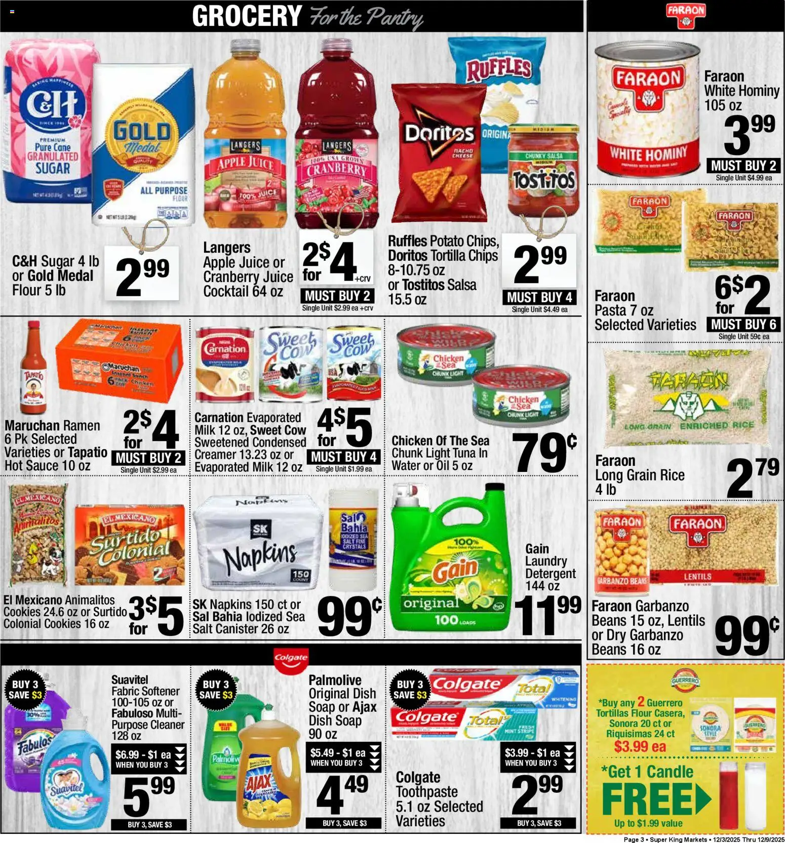 Super King - Weekly Ad - valid from 10.12.2025 | Page: 3 | Products: Cheese, Oil, Cookies, Sauce