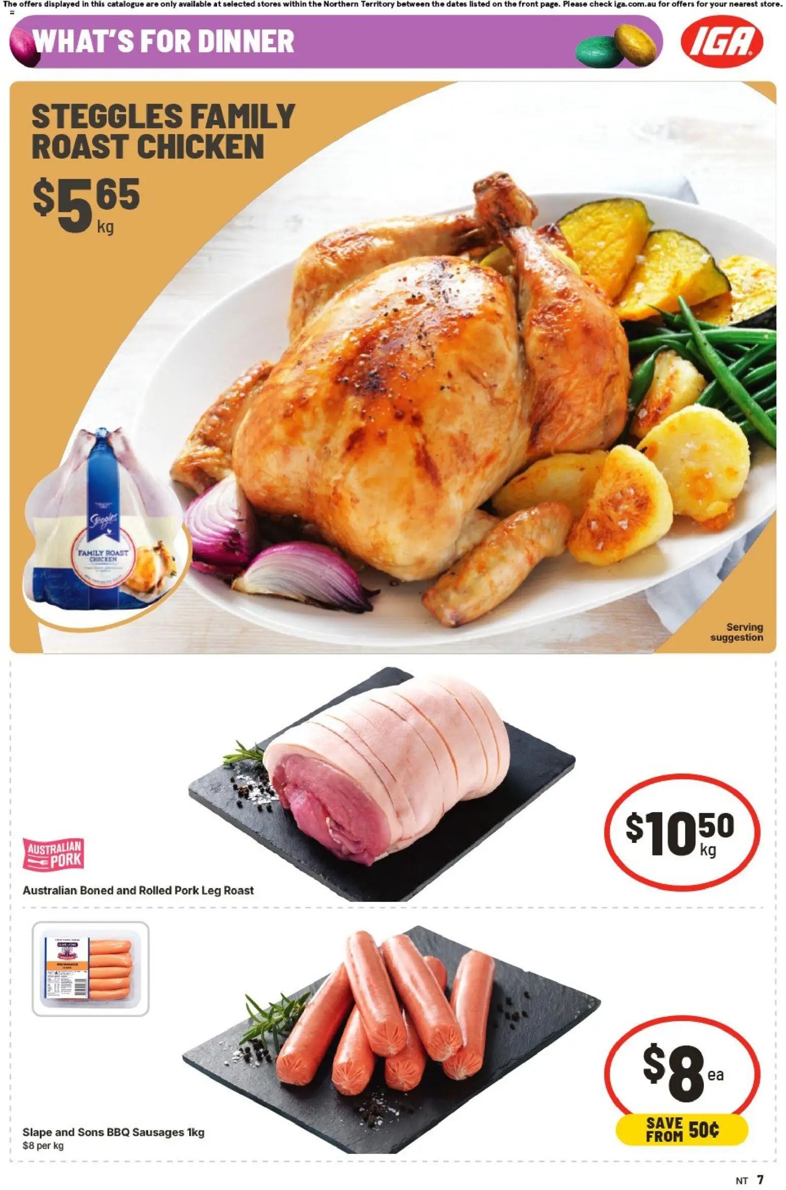 IGA catalogue - valid from 01.04.2026 | Page: 7 | Products: Chicken, Pork