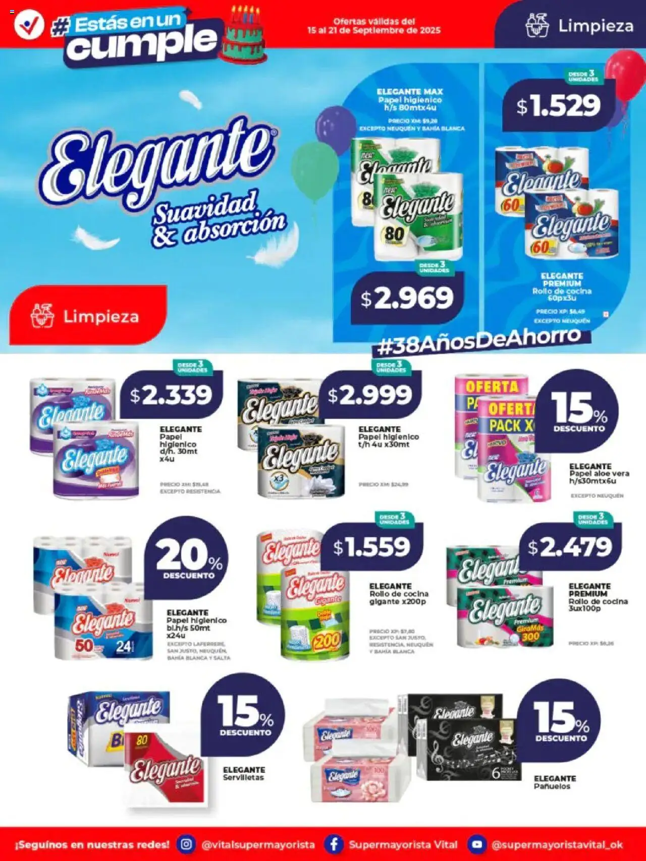 Vital - Ofertas │ válido desde el 15.09.2025 | Página: 10 | Productos: Papel higiénico, Cocina, Servilletas