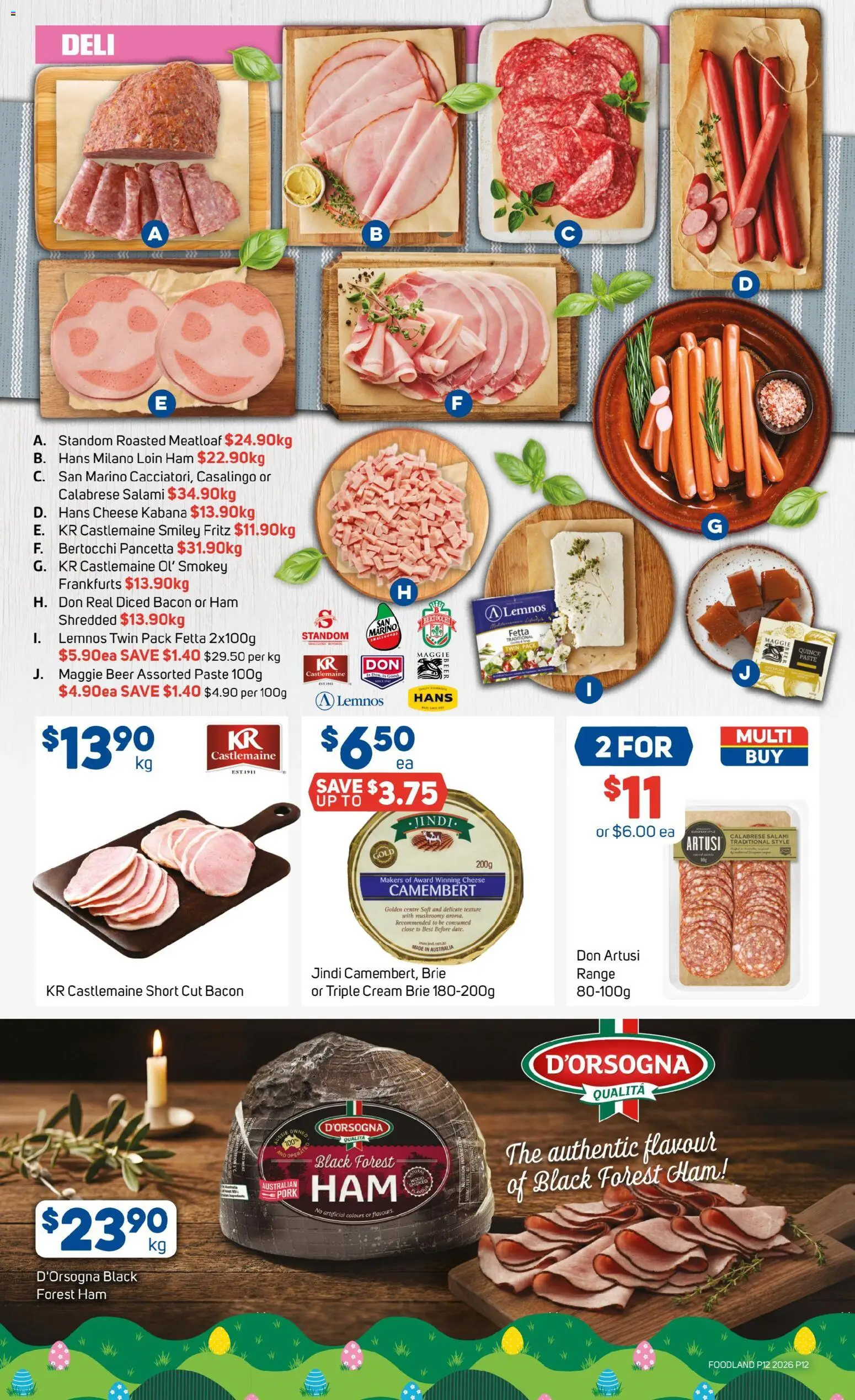 Foodland catalogue - valid from 18.03.2026 | Page: 12 | Products: Salami, Ham, Meat, Cream