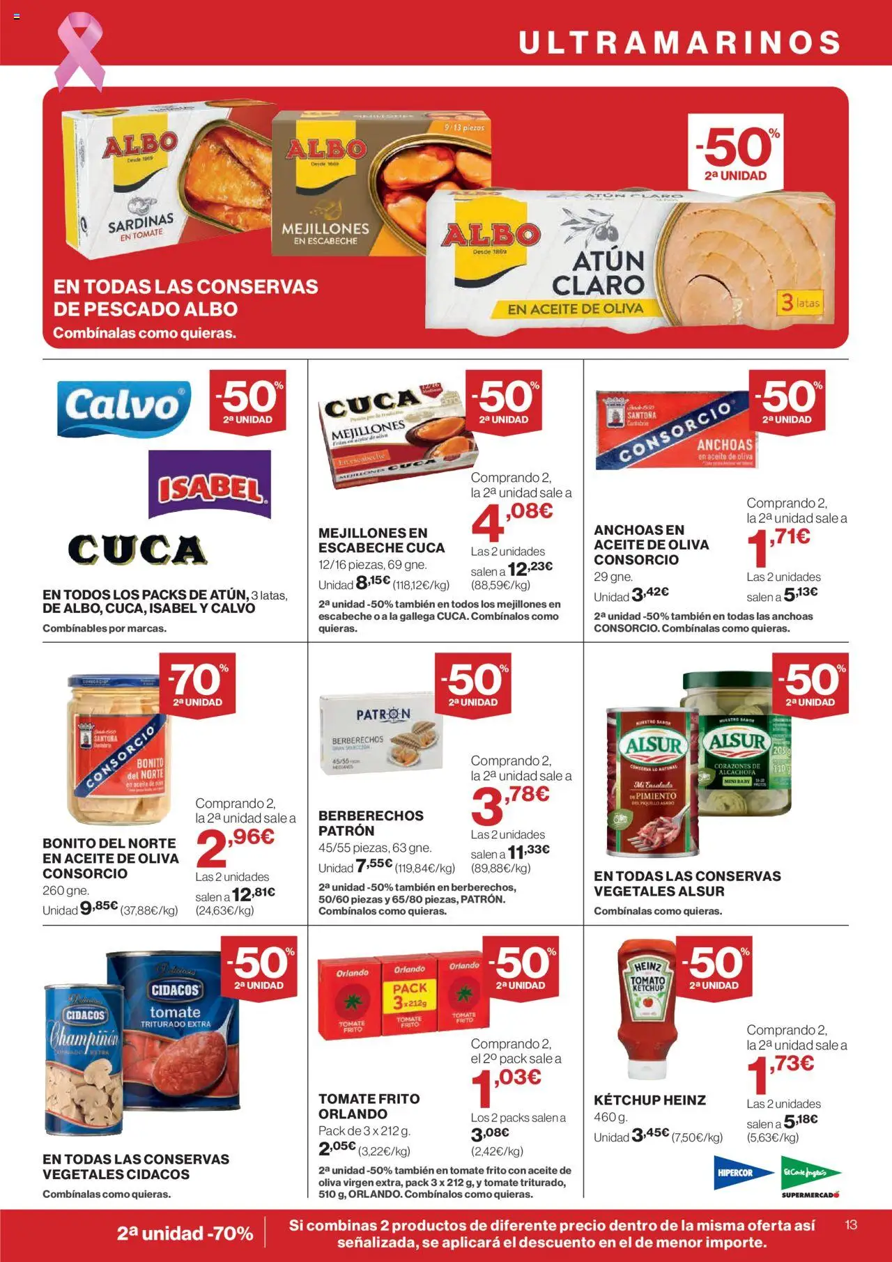 Nuevas ofertas de El Corte Inglés válidas en toda la República Mexicana desde el 09.10.2025. ¡Encuentra las mejores ofertas en El Corte - Catálogo Que necesitas hoy! | Página: 15 | Productos: Atún, Aceite, Pimiento, Ensalada