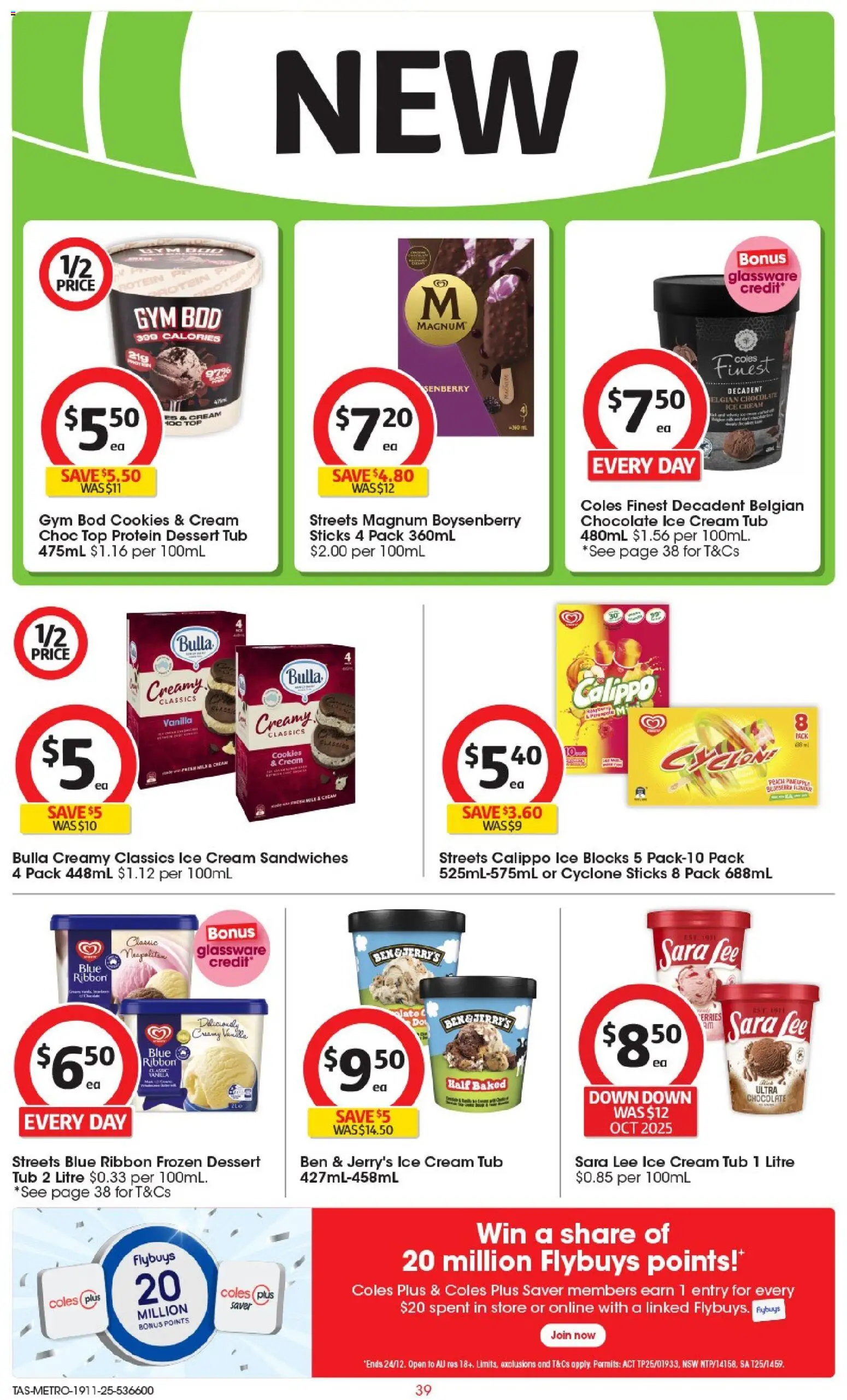 Coles catalogue - valid from 19.11.2025 | Page: 40 | Products: Chocolate, Glassware, Cream, Ice cream