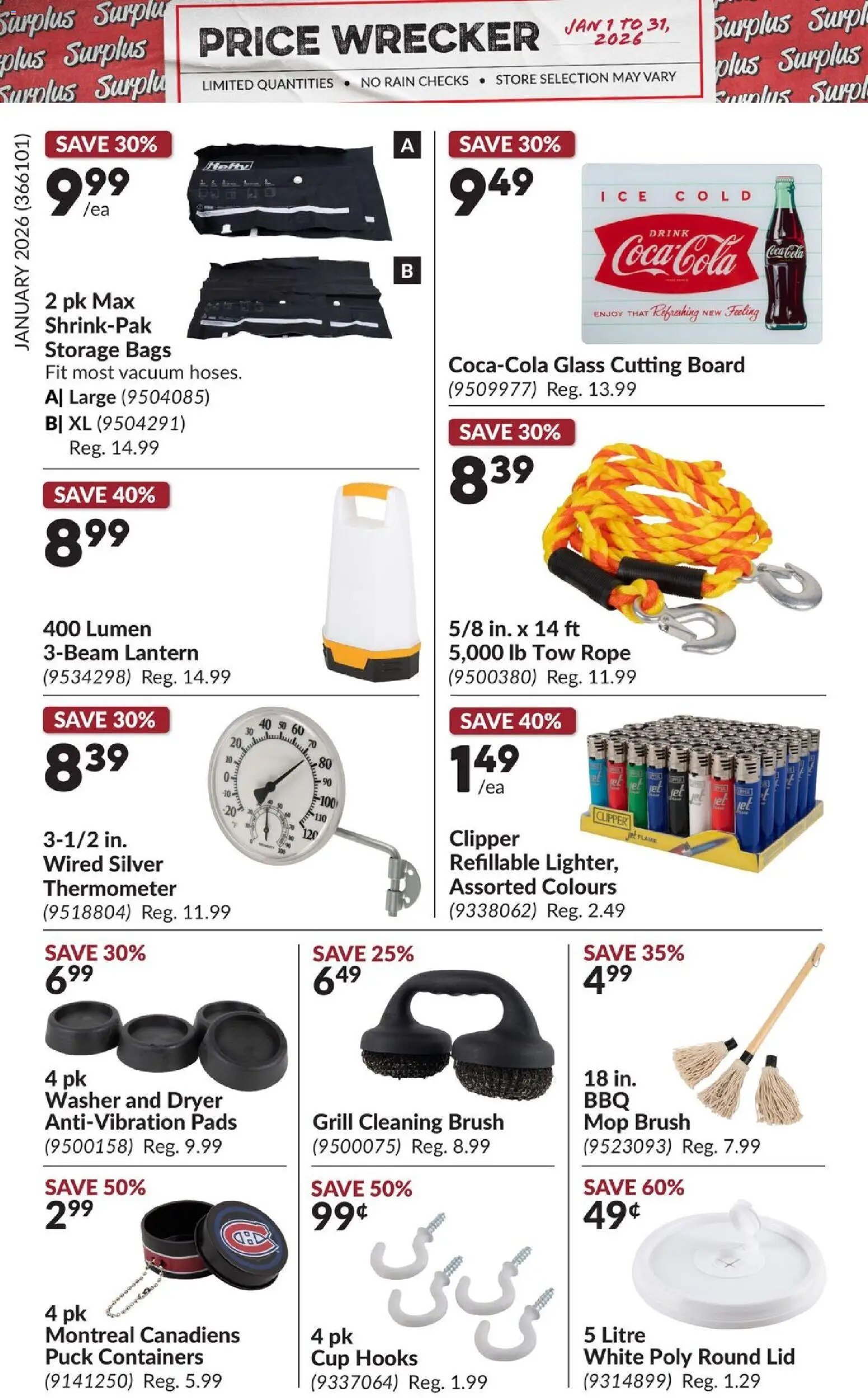 Princess Auto flyer valid from 01.01.2026 | Page: 10 | Products: Dryer, Grill, Thermometer, Brush